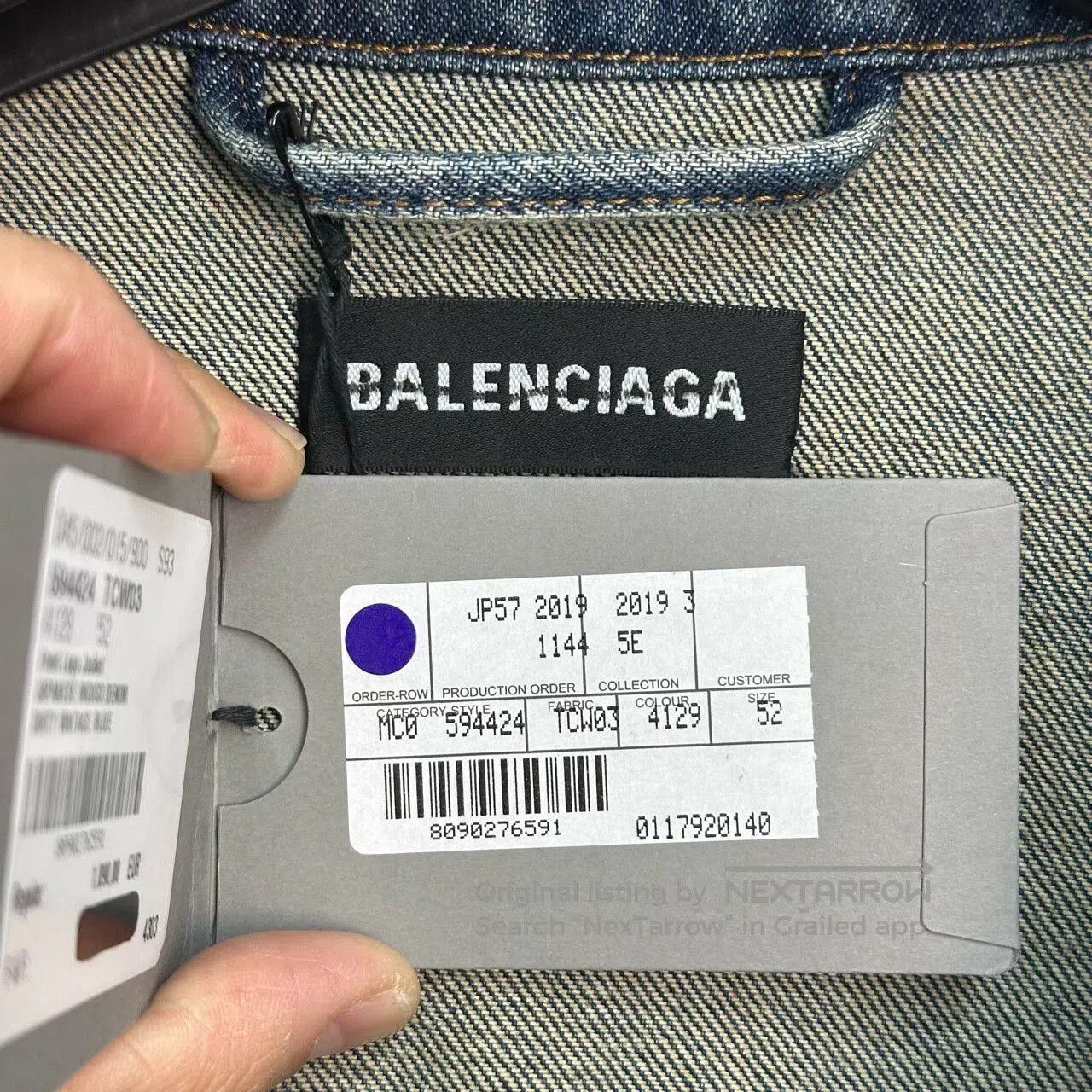 Balenciaga distressed denim jacket with logo print. Size US L / EU 52-54 / 3 - 3 Thumbnail