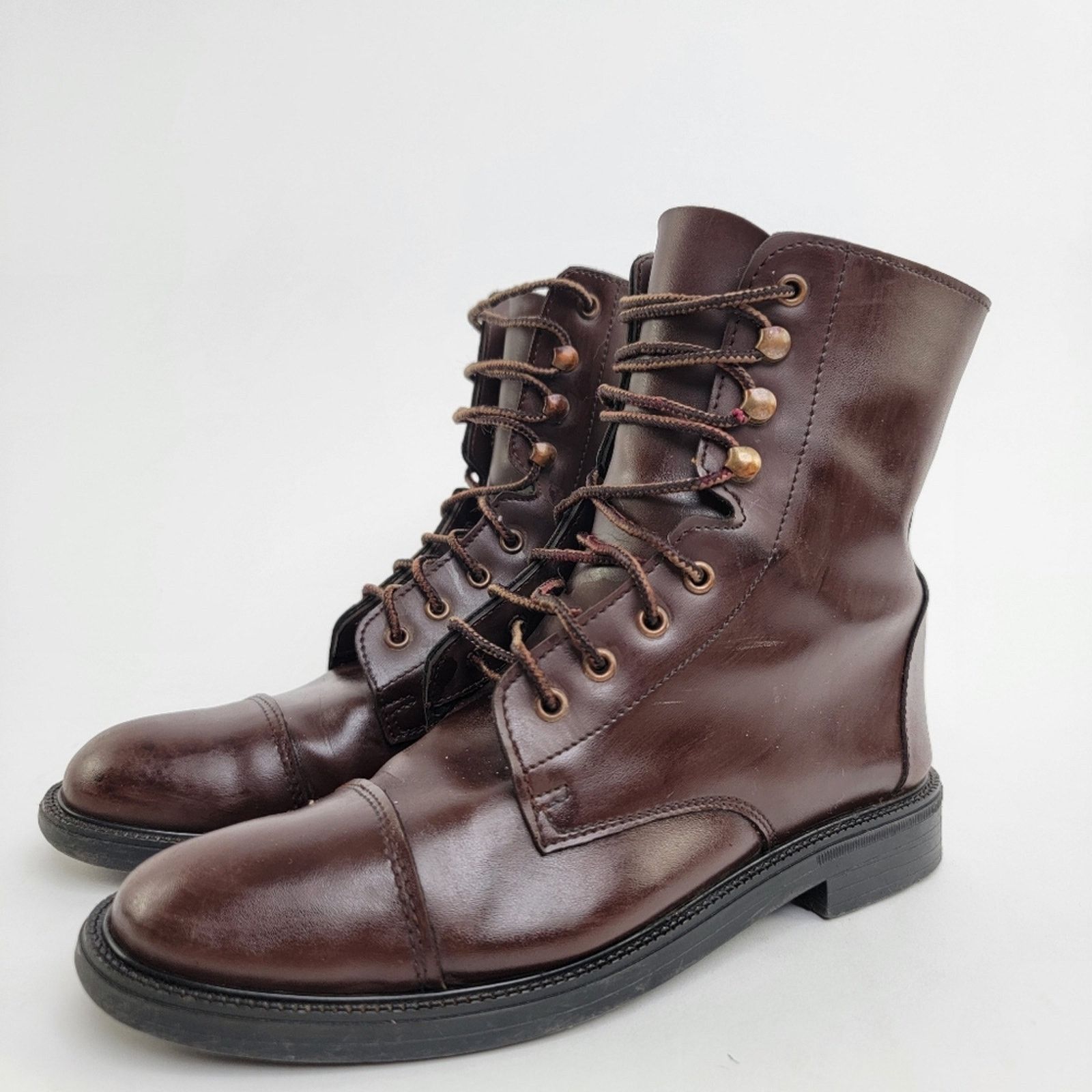 Vintage Vintage 90s Brown Leather Capped Toe Cottage Boots - 6 Size US 6 / IT 36 - 5 Thumbnail