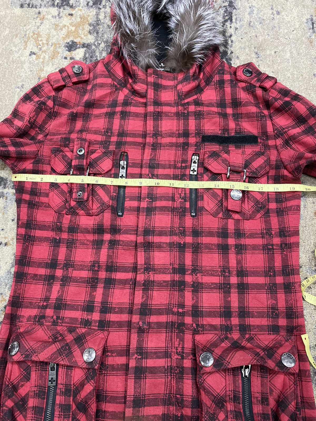 Hysteric Glamour × If Six Was Nine × Japanese Brand Red tartan Fur hoodie bernings sho japanese gothic vkei Size US L / EU 52-54 / 3 - 12 Thumbnail
