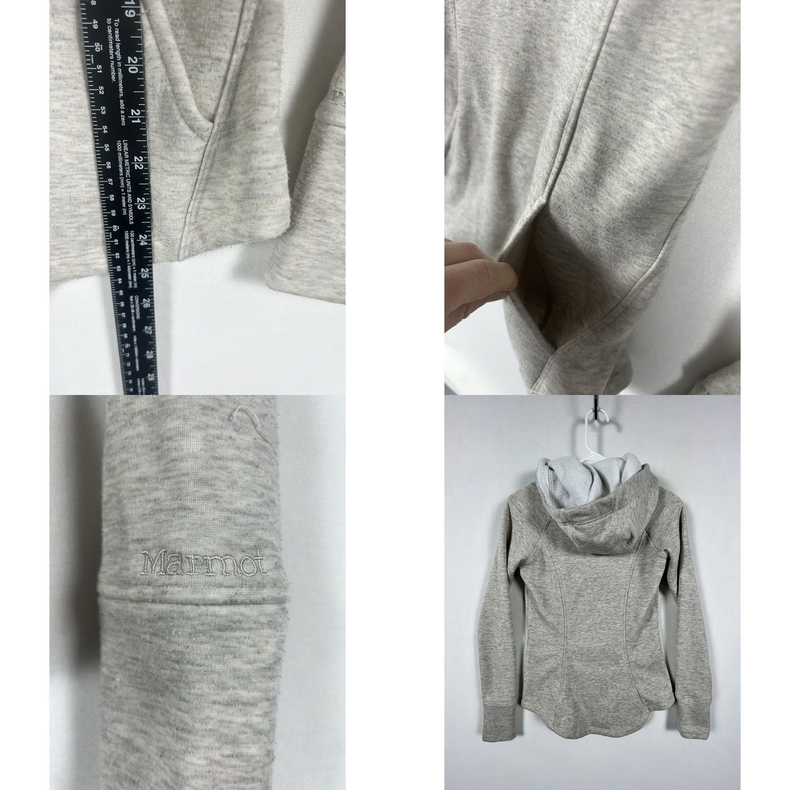 Marmot Marmot Gray Pullover Hoodie Long Sleeve Cowl Neck XS Women’s Regular Knit Polyester Jacket Size XS / US 0-2 / IT 36-38 - 8 Thumbnail