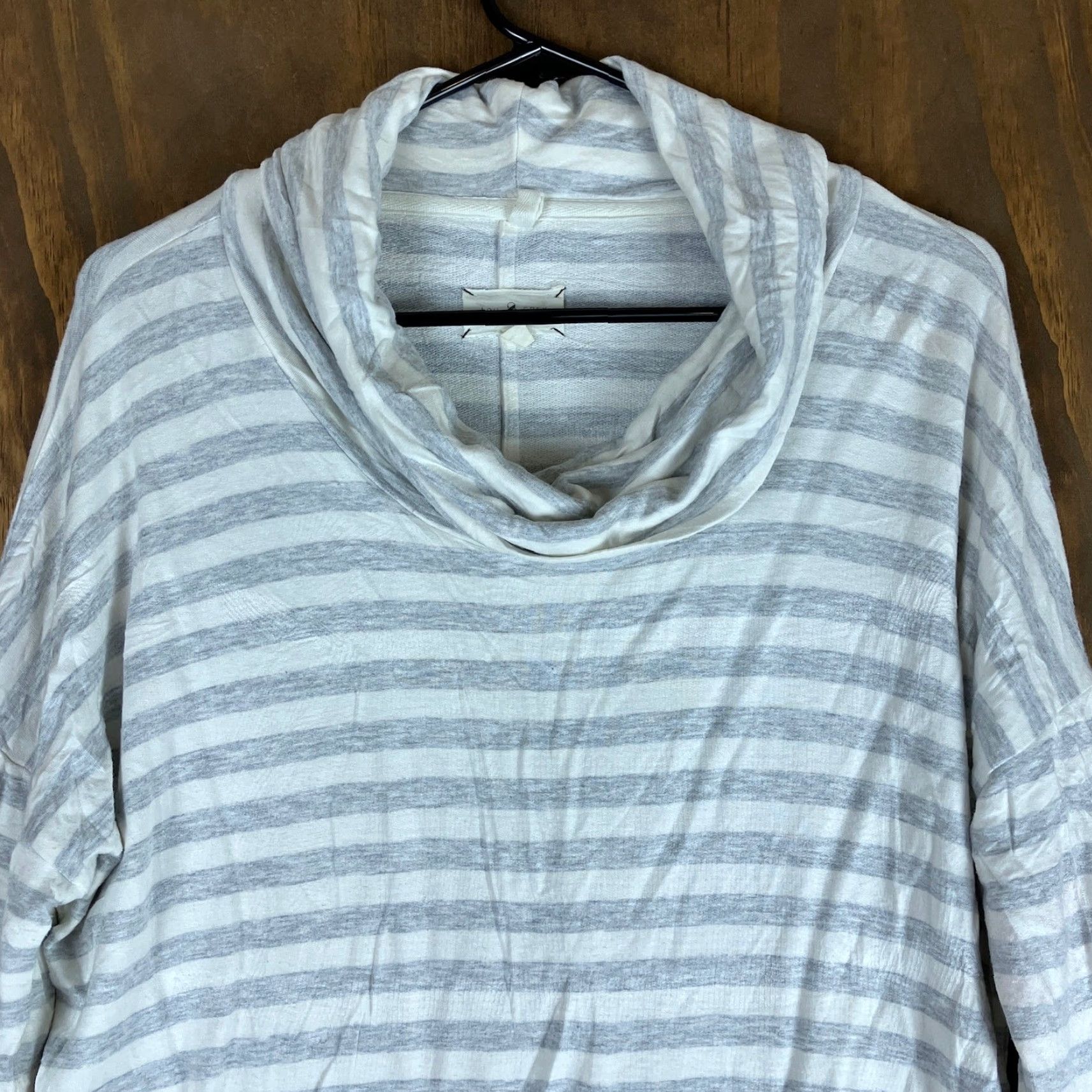 Lou & Grey Lou & Grey Womens Sweater Gray White Striped Cowl Neck Long Sleeve Stretch M Size M / US 6-8 / IT 42-44 - 2 Thumbnail