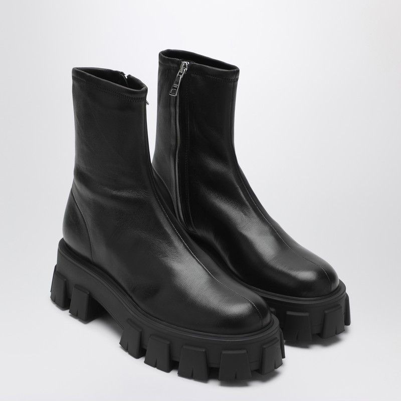 Prada Prada Black Stretch Nappa Monolith Ankle Boots Size US 11 / IT 41 - 1 Thumbnail