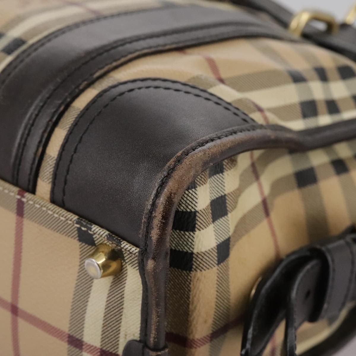 Burberry Burberry Nova Check Hand Bag Pvc Leather Beige Size ONE SIZE - 14 Thumbnail