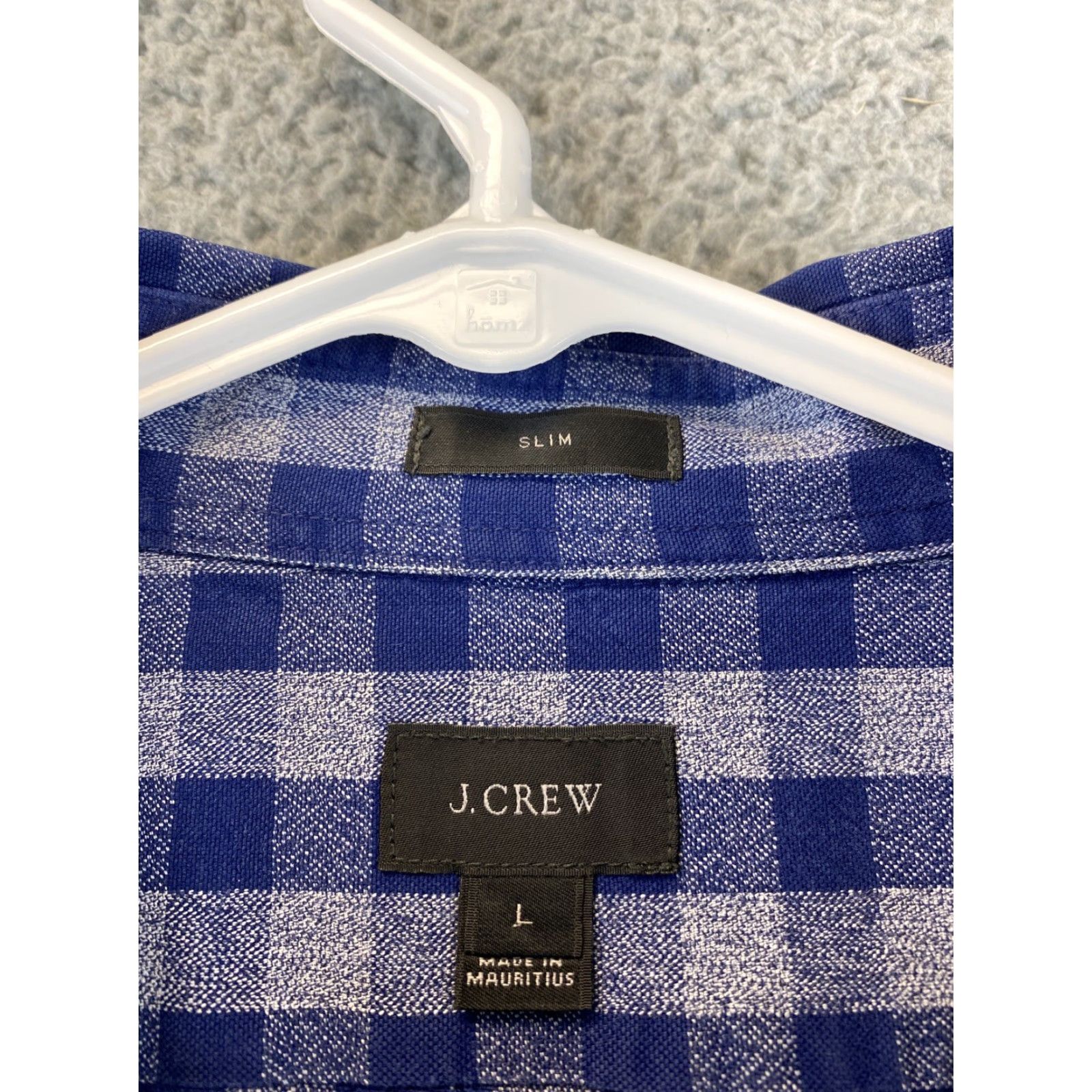 J.Crew J. Crew Slim Check Long Sleeve Dress Shirt Size Large Blue Gray /79-10 Size 42R - 4 Thumbnail