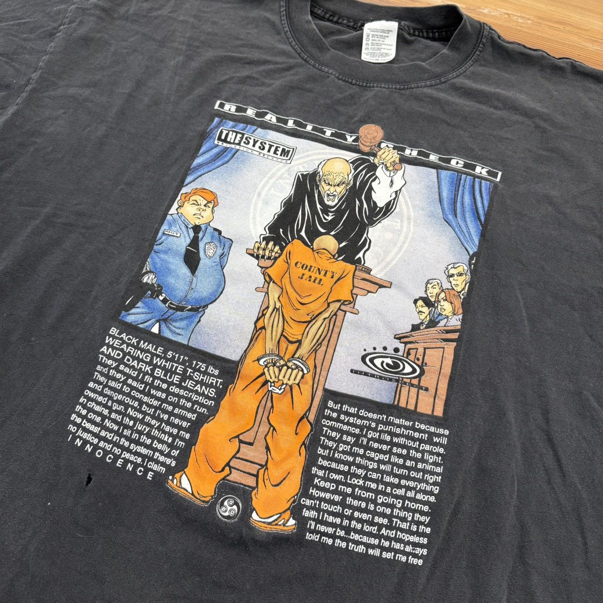 Other RARE Vintage The System Judge Civil Rights Anti Police Tee Size US XL / EU 56 / 4 - 2 Thumbnail