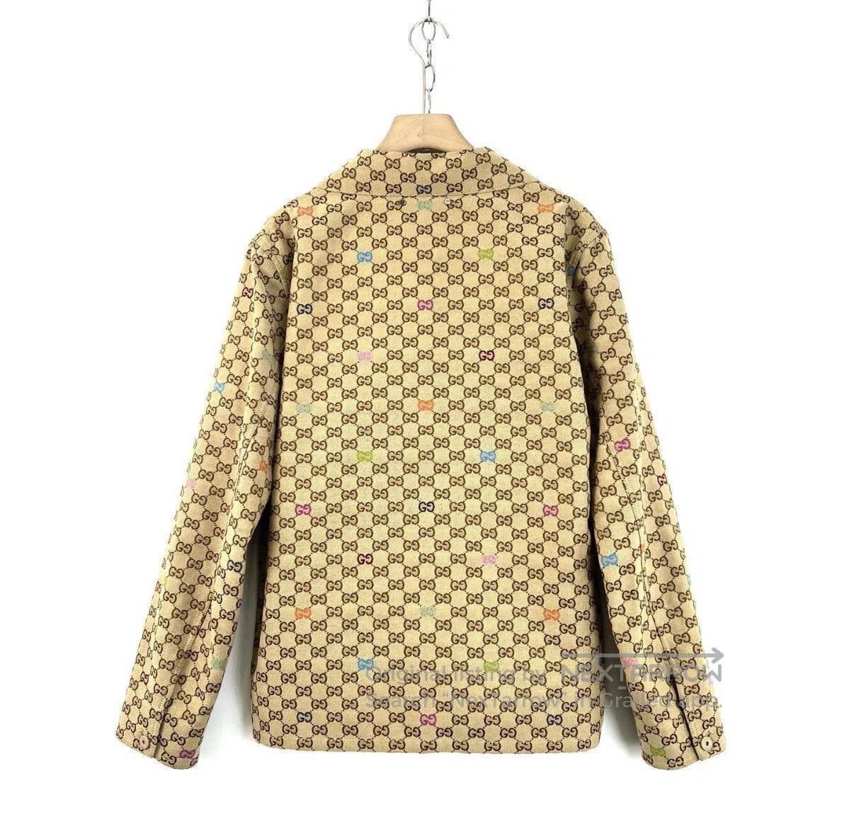 Gucci Beige Patterned Zip-Front Jacket - Size S. Size US S / EU 44-46 / 1 - 2 Thumbnail