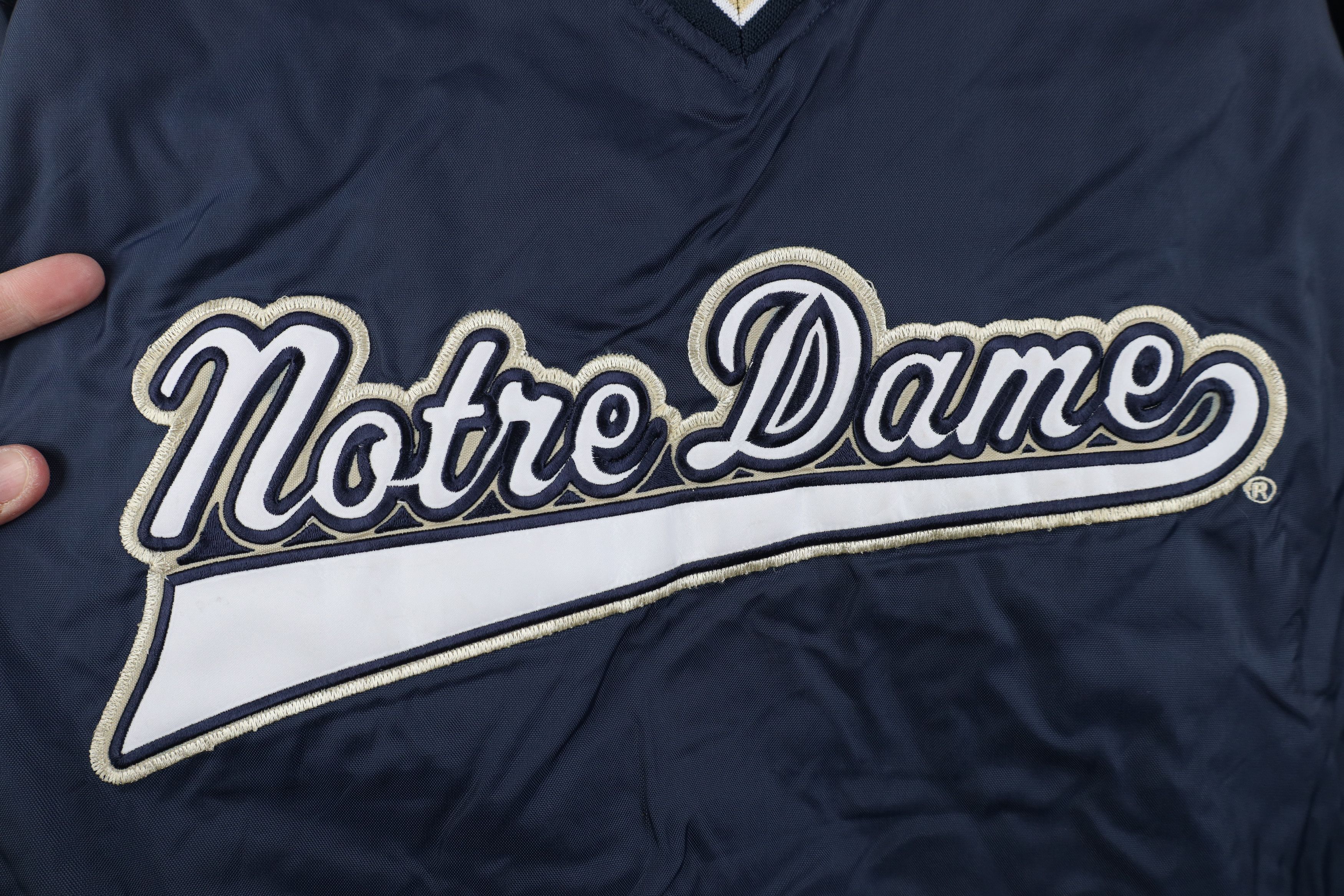 Vintage Vintage 90s Script Notre Dame University Windbreaker Jacket Size US XL / EU 56 / 4 - 4 Thumbnail
