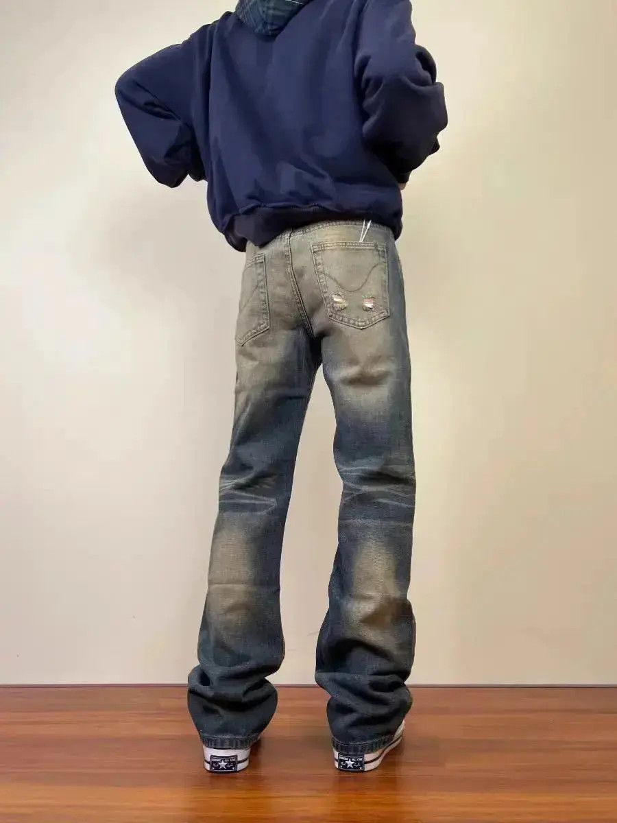 Japanese Brand Vintage yellow clay wash baggy jeans Size US 32 / EU 48 - 3 Thumbnail