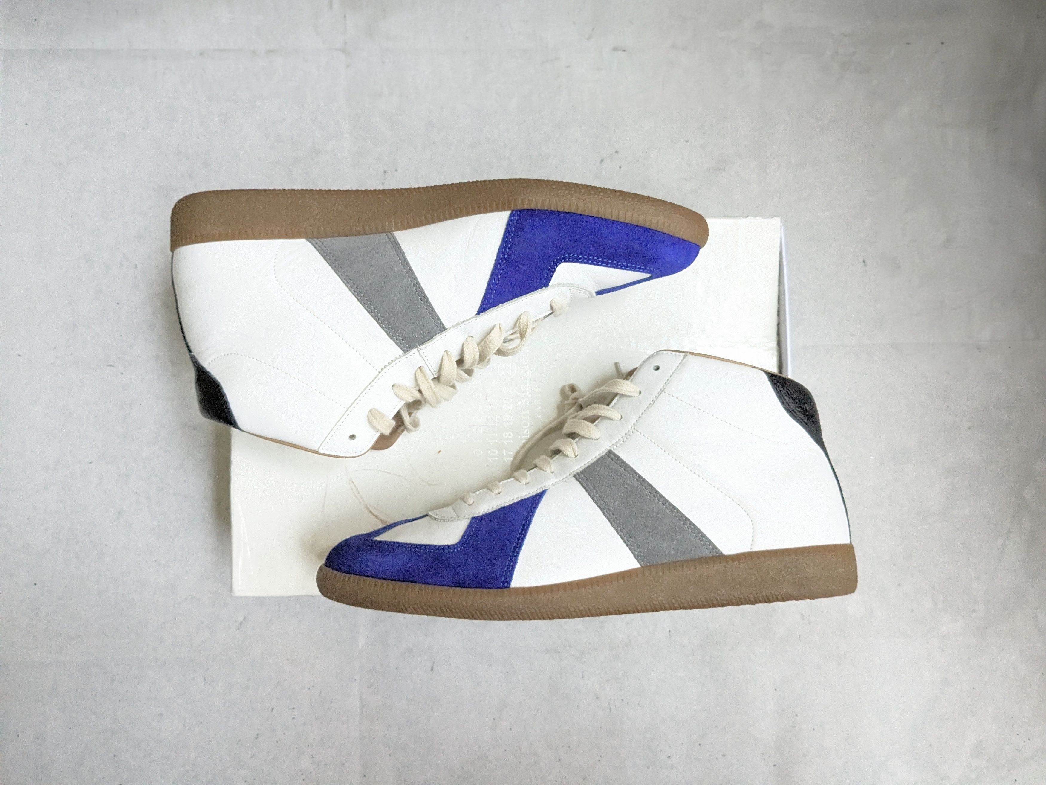 Maison Margiela Maison Margiela Replica GAT White Blue 11 44 High Tops Size US 11 / EU 44 - 1 Thumbnail