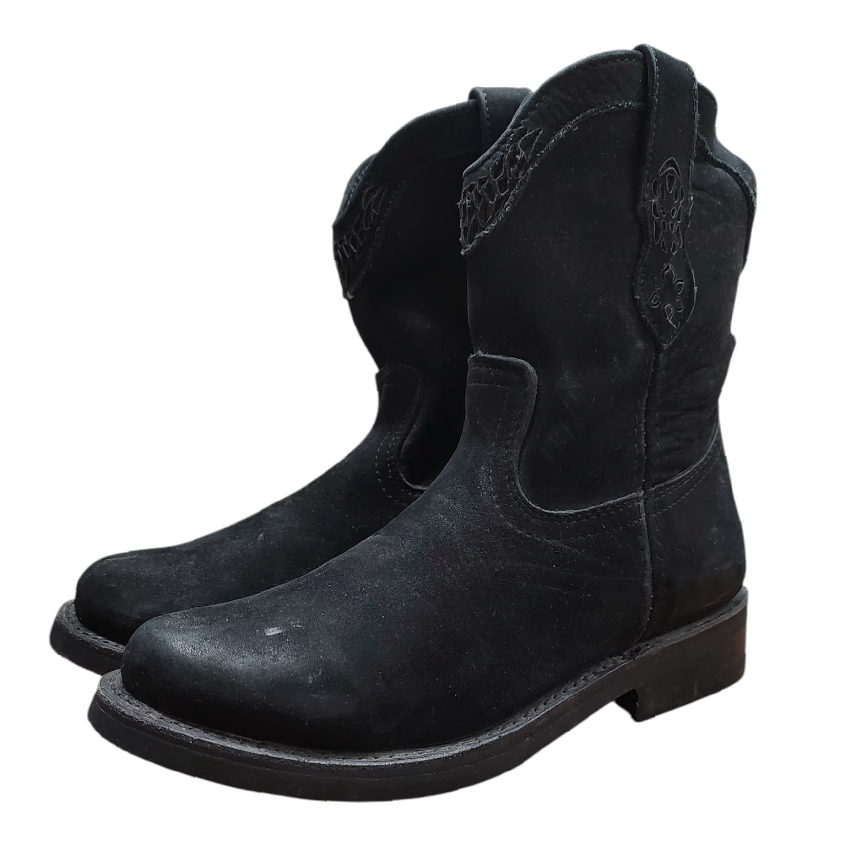 Vintage El General Boots Women's Black Suede US 7 Mex 24 Cowgirl Western Size US 7 / IT 37 - 5 Thumbnail