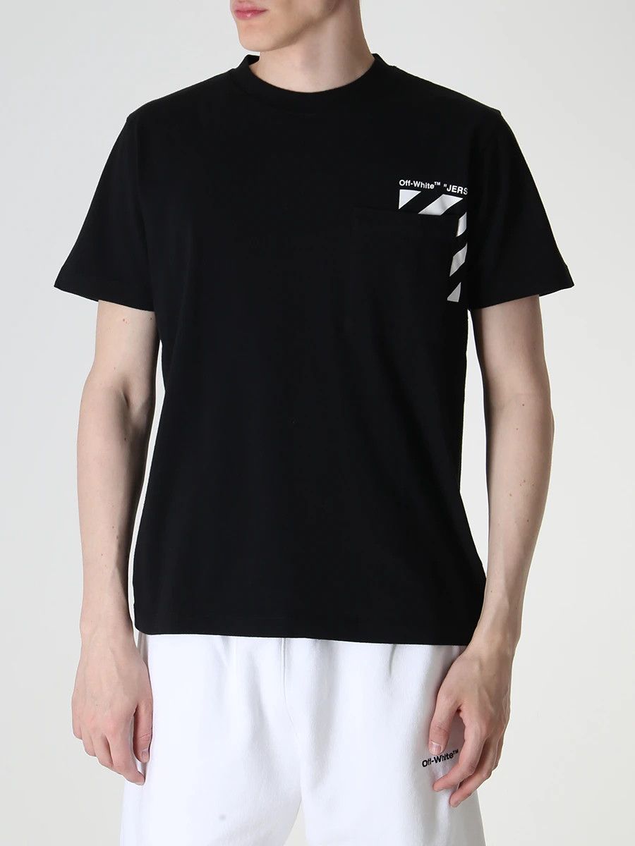 Off-White Black Diagonals Logo Chest Pocket T-Shirt Size US L / EU 52-54 / 3 - 2 Thumbnail