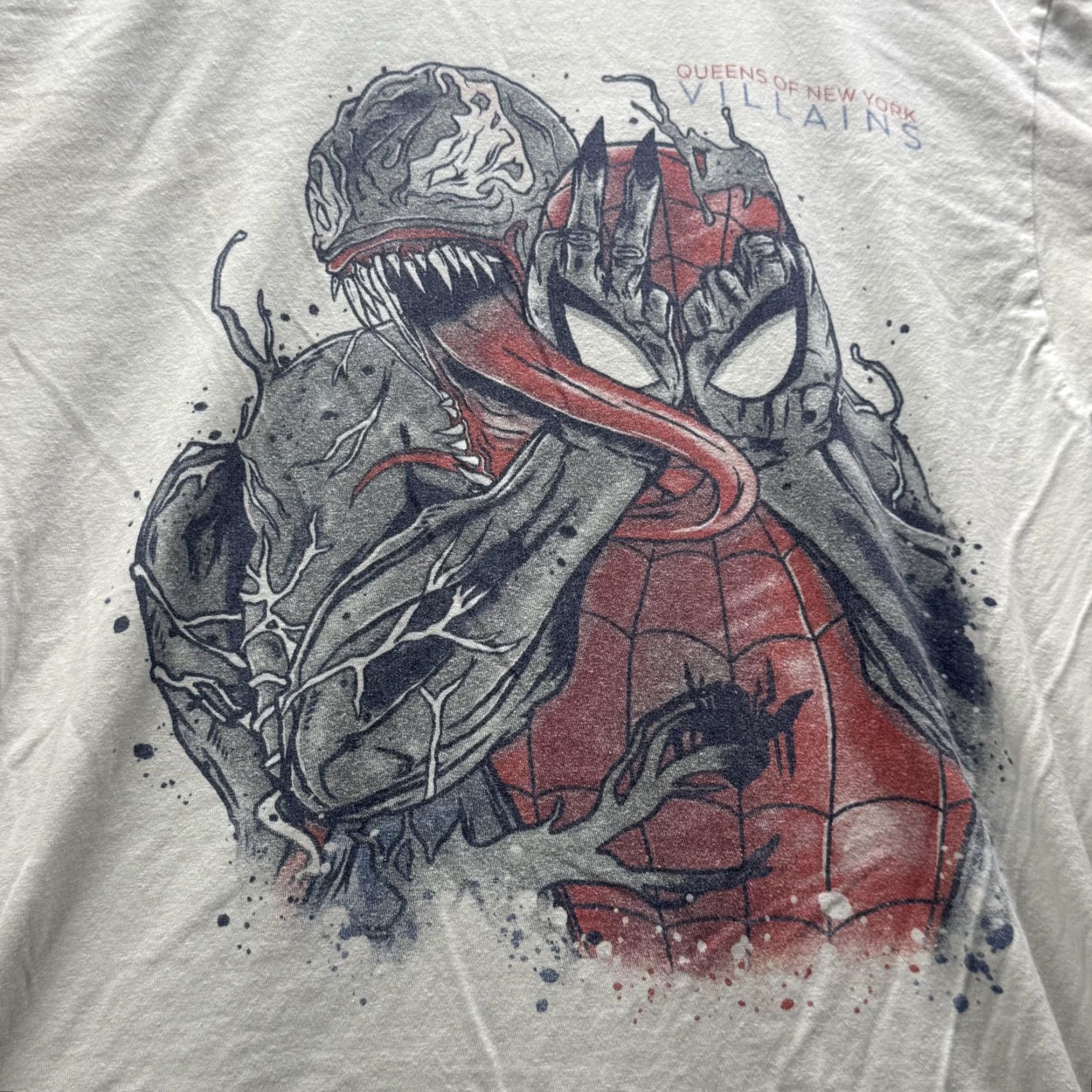 Tultex Tultex Mens L White Spider-Man Venom Graphic Tee Marvel Villains Crewneck Shirt Size US L / EU 52-54 / 3 - 3 Thumbnail
