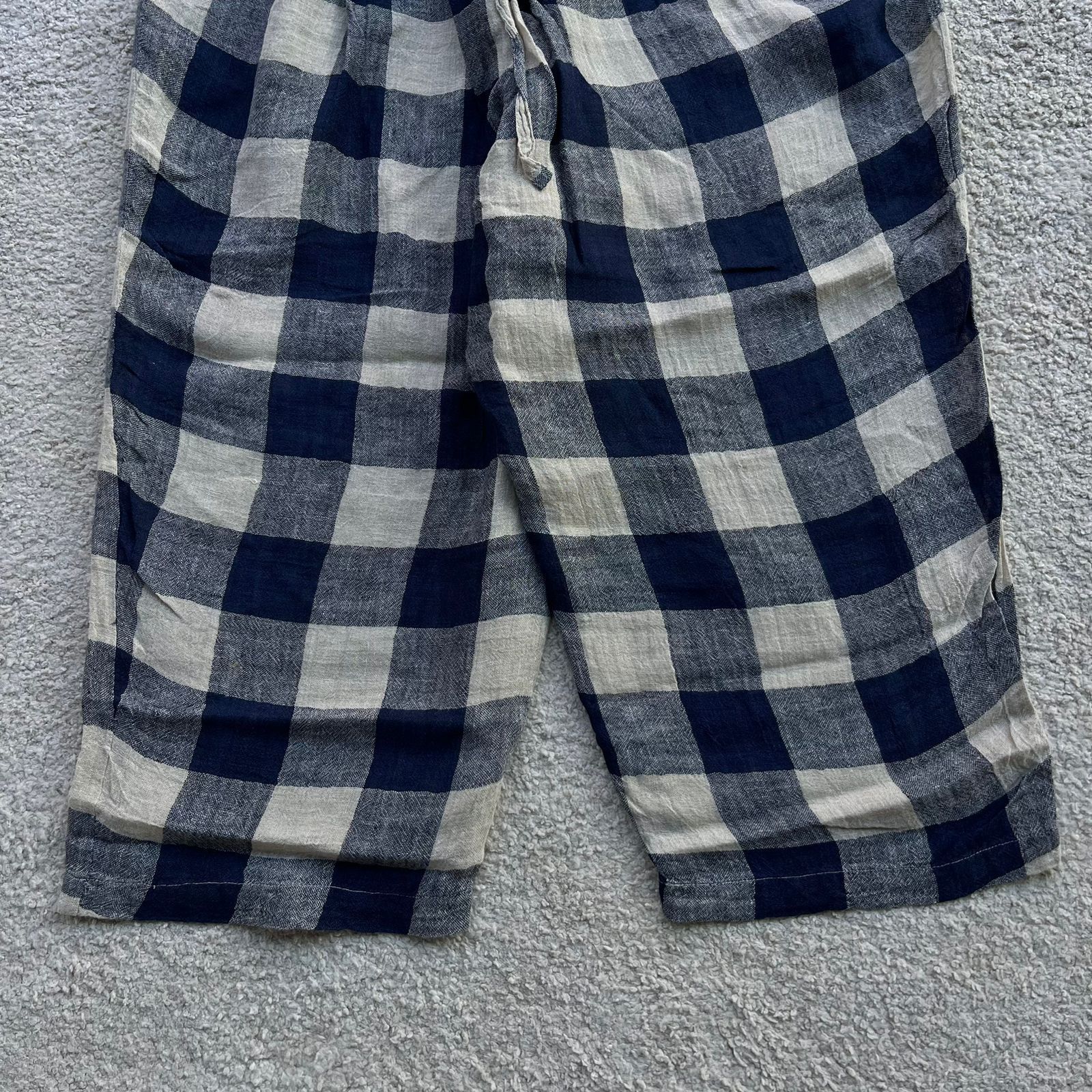 Issey Miyake Plantation by Issey Miyake Hemp Plaid Wide Pants Size US 32 / EU 48 - 3 Thumbnail