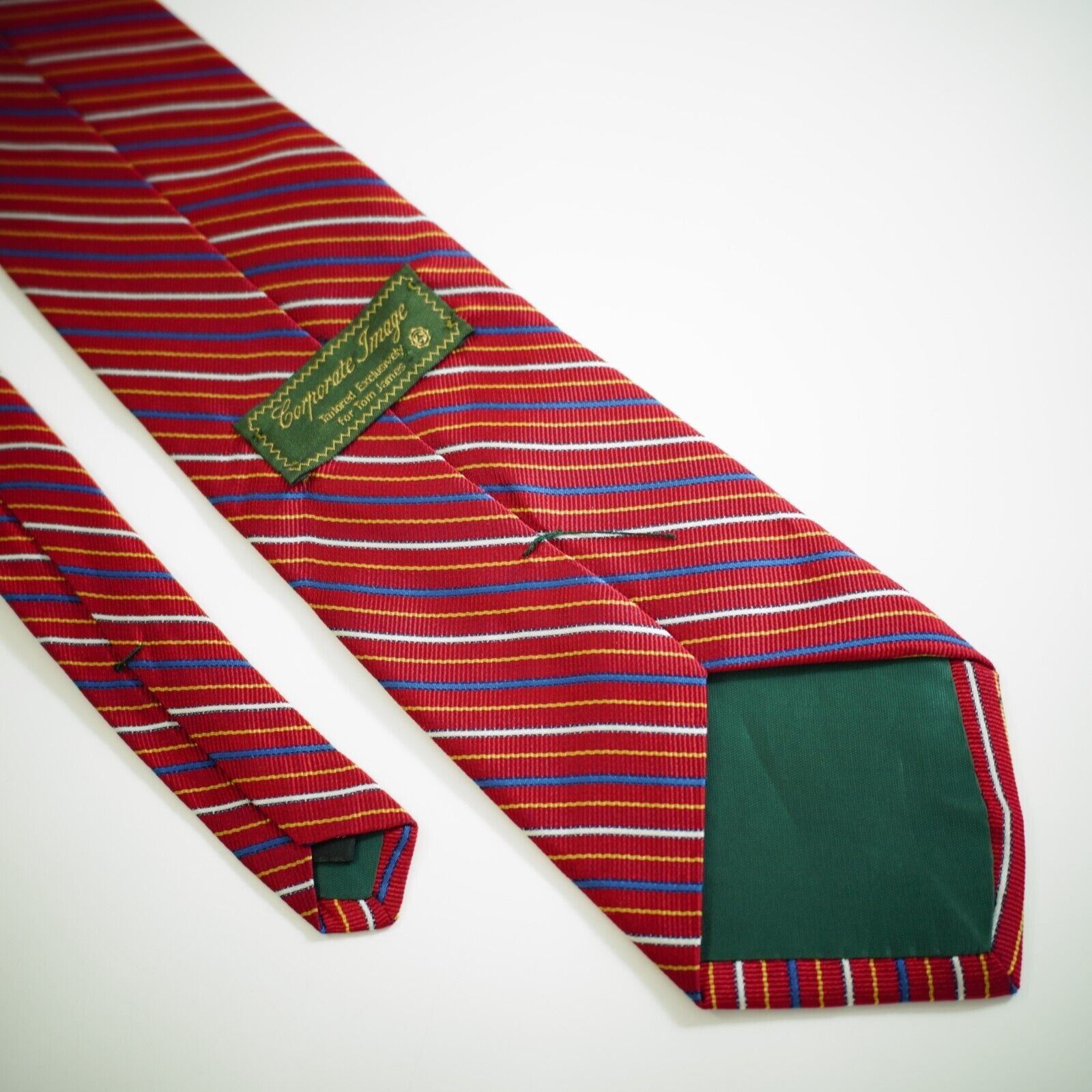 Tom James Tom James Corporate Image Red Blue White Striped Woven Wide Size ONE SIZE - 5 Thumbnail