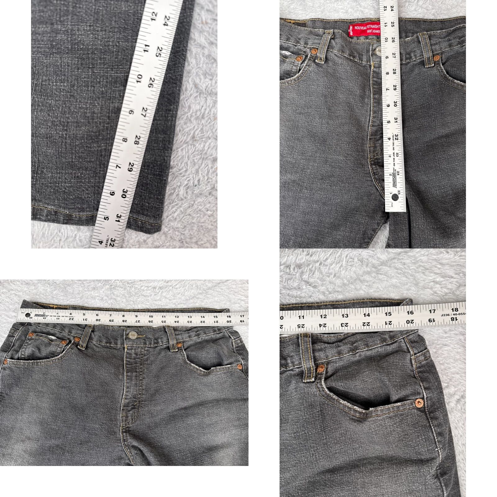 Levi's VINTAGE Levi's Jeans Womens 12 Black Denim 505 Nouveau Straight Leg Stretch 32x32 Jeans Womens 505 Straight Leg Jeans Black 32x32 Mens Womens Size 34" / US 12 / IT 48 - 8 Thumbnail