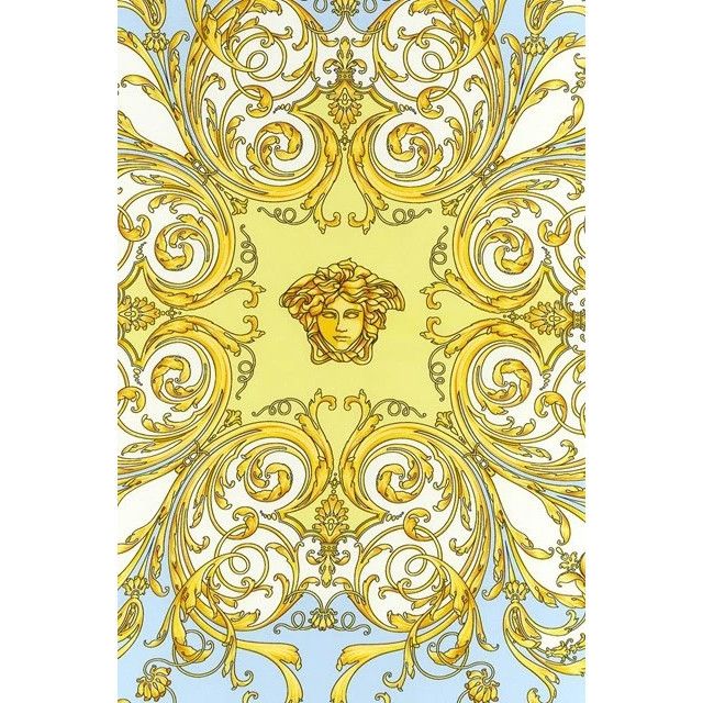 Versace VERSACE Blue/Yellow Silk Scarf New & Authentic Size ONE SIZE - 2 Thumbnail