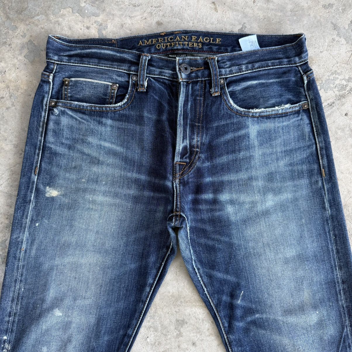 Japanese Brand W34x30 Vintage America Eagle Selvedge Denim Ripped Jean Pant Size US 33 - 3 Thumbnail