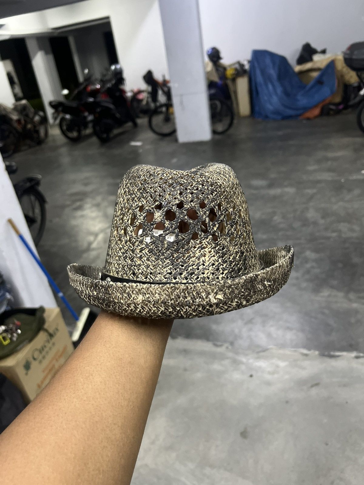 Japanese Brand × Vintage SNAKESKIN EFFECT STRAW COWBOY HAT SKULL Size ONE SIZE - 4 Thumbnail