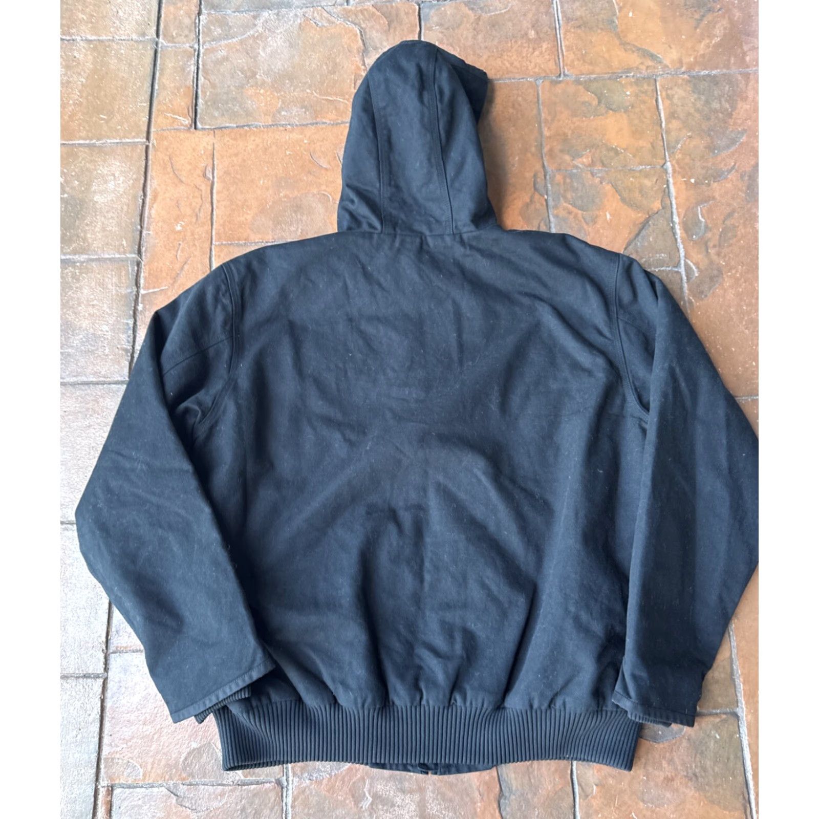 Carhartt VINTAGE Carhartt Zip Up Canvas Hooded Jacket XL Black Loose Fit J130-M Size US XL / EU 56 / 4 - 3 Thumbnail