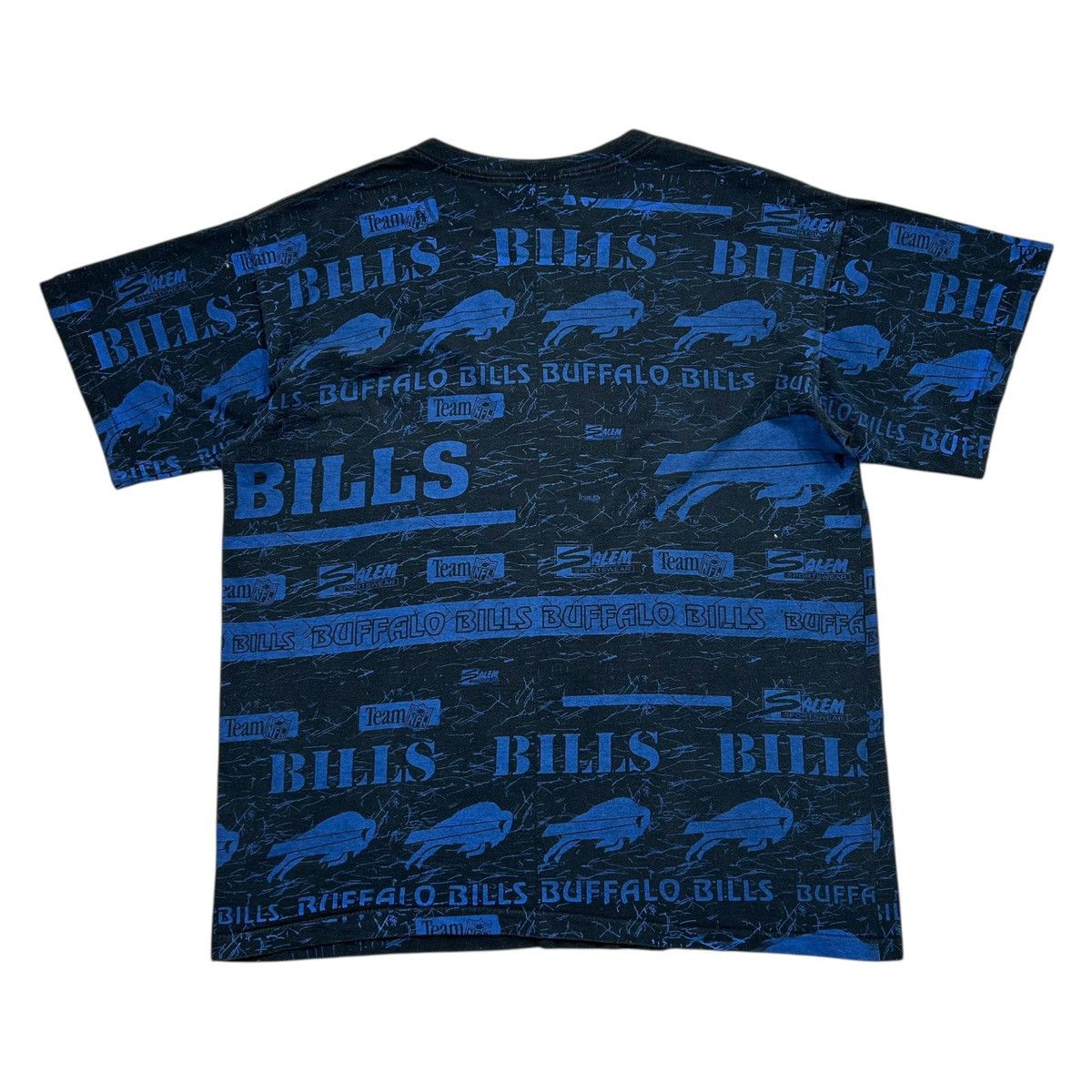 NFL × Salem Sportswear × Vintage VTG 90s NFL BUFFALO BILLS ALL OVER PRINT AOP T-SHIRT Size US XL / EU 56 / 4 - 2 Thumbnail