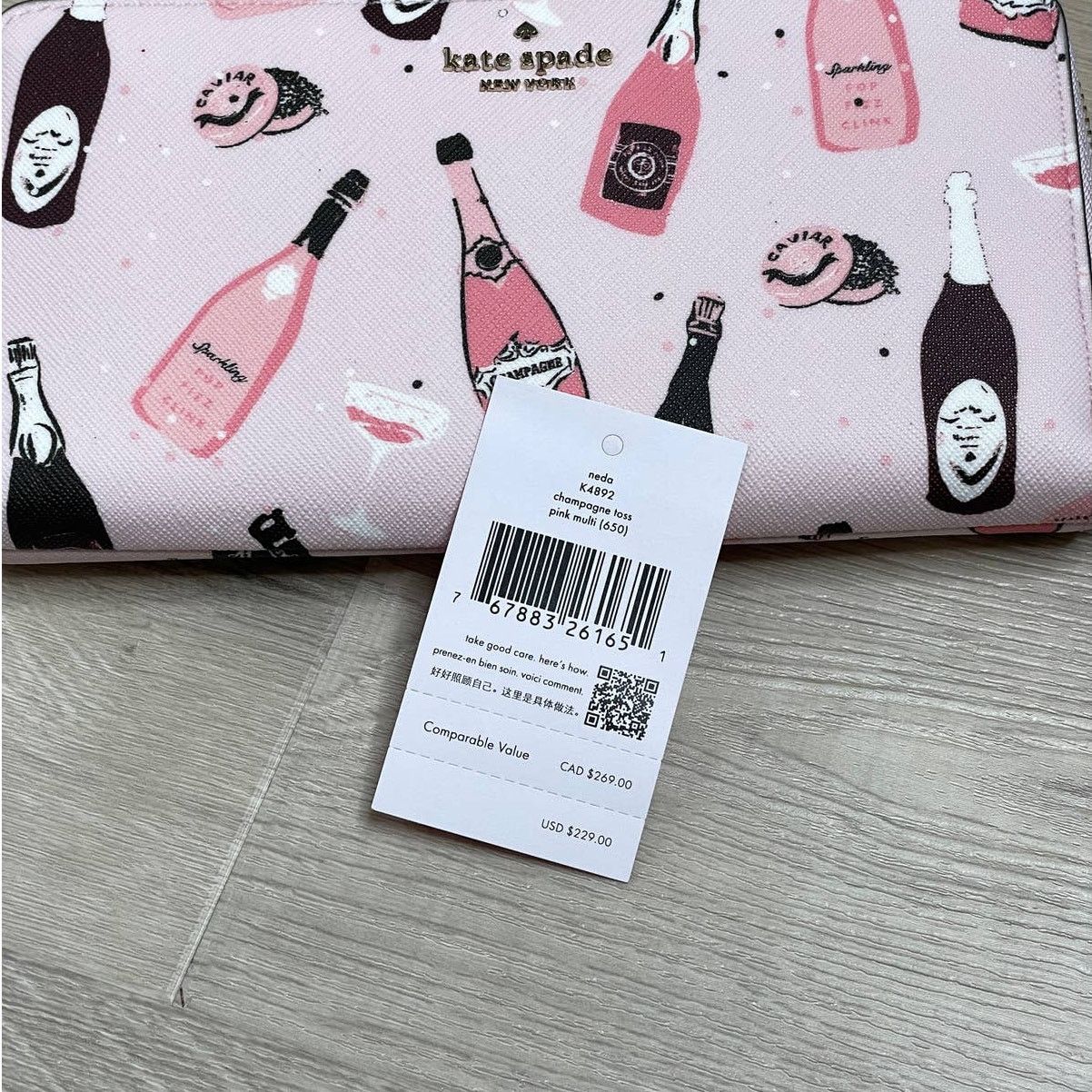 Kate Spade Kate Spade laurel way Neda Champagne Toss Pink Multi Wallet Size ONE SIZE - 12 Thumbnail