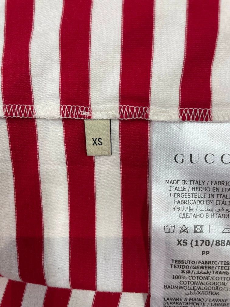 Gucci Gucci Red striped letter Logo printed striped short sleeve Size XS / US 0-2 / IT 36-38 - 4 Thumbnail
