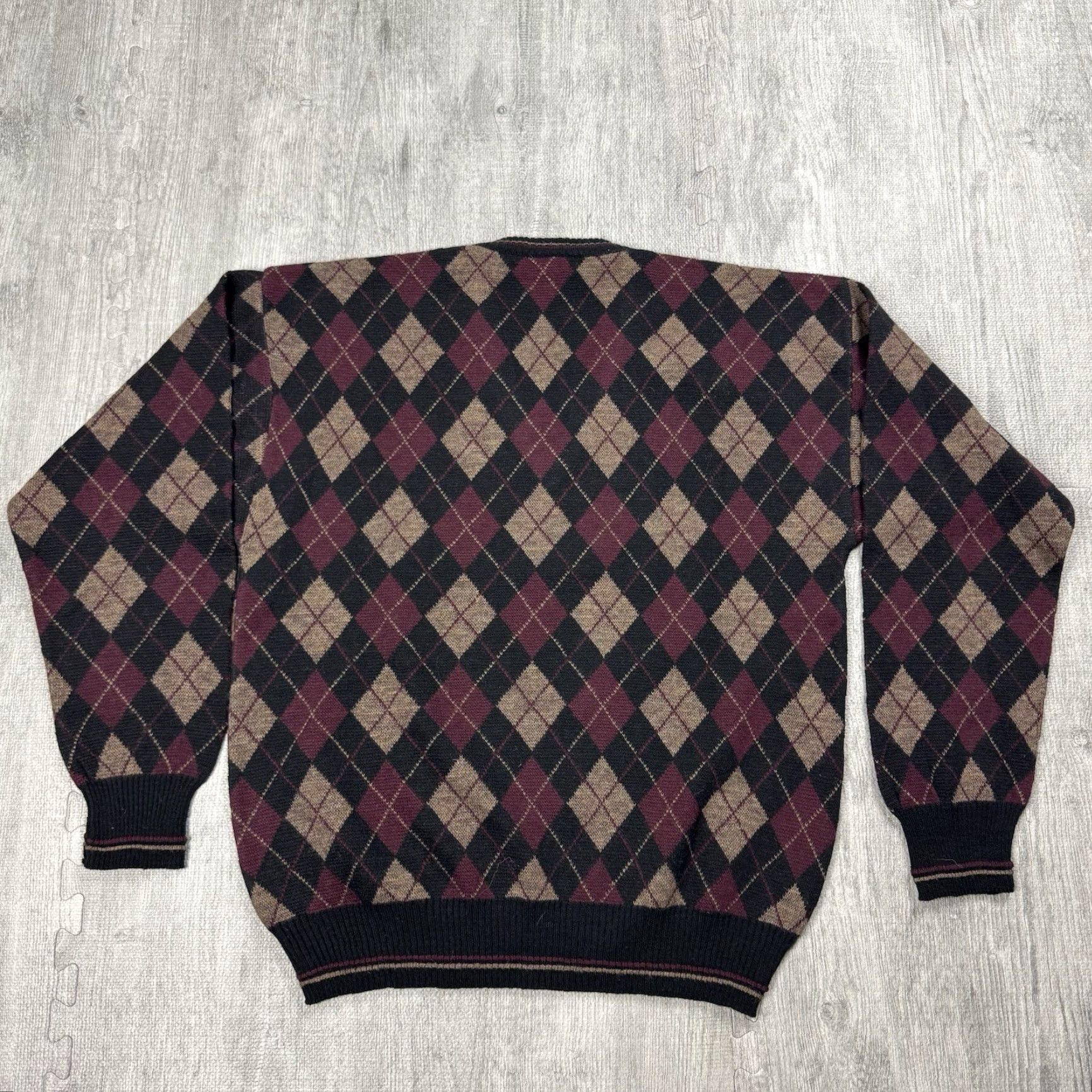 Vintage VINTAGE Giorgio Di Firenze Argyle Diamond Knit Sweater Men's Large Italy Fall Winter Casual Preppy Pullover Size US L / EU 52-54 / 3 - 4 Thumbnail