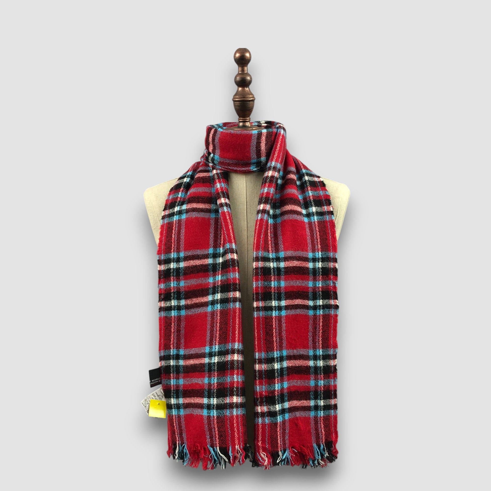 Hiroko Koshino Homme Vintage HK Works Scarf Plaid Tartan Check Wool Scarves. Size ONE SIZE - 1 Thumbnail