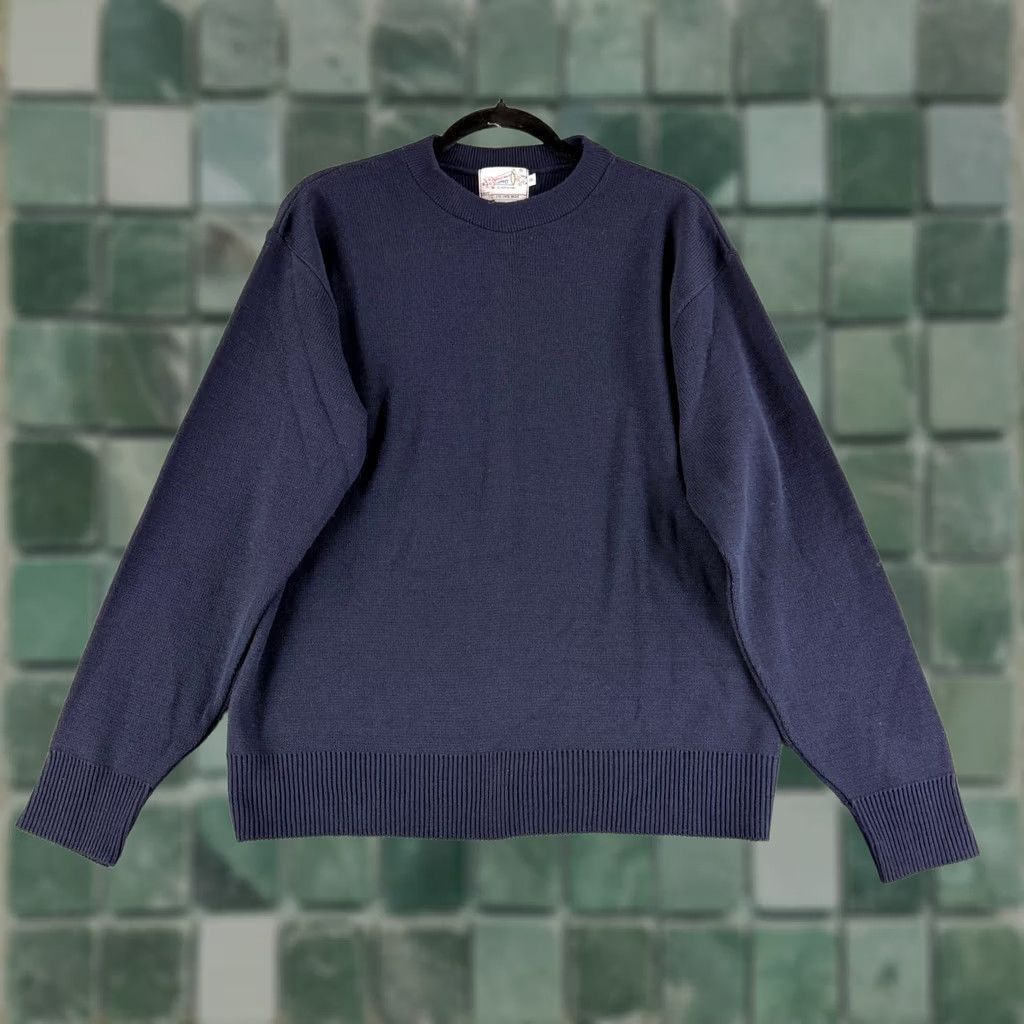 Vintage VINTAGE Broadway Supply Sweater Mens Small Navy Blue Crewneck Long Sleeve Made in USA Size US S / EU 44-46 / 1 - 1 Thumbnail