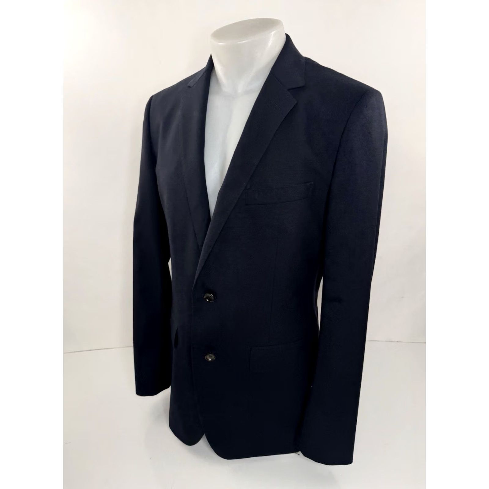 Bonobos Bonobos MARZOTTO Italian WOOL Slim Fit 40 Long Jacket VERY DARK BLUE Mens Size US XXS / EU 40 - 2 Thumbnail