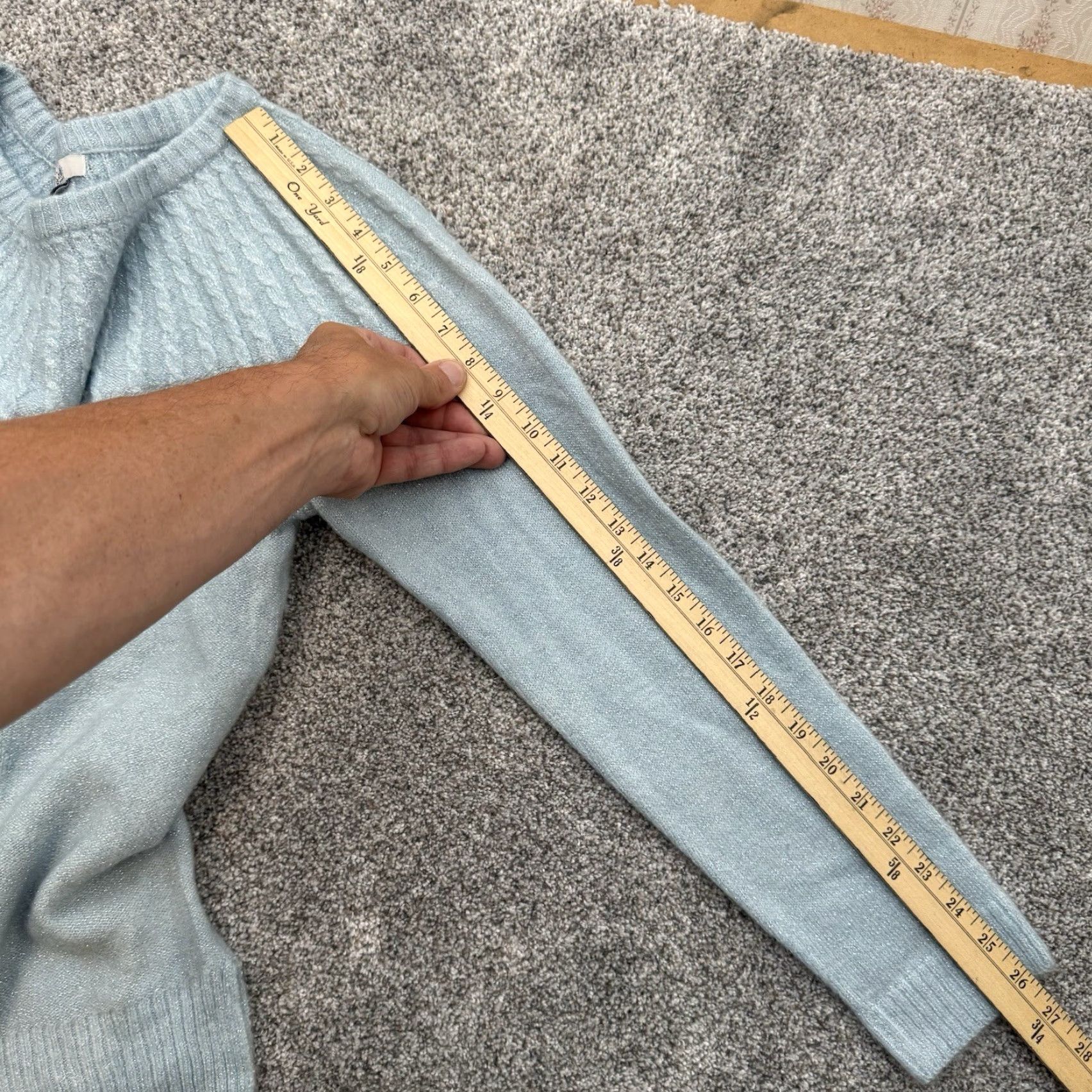 Croft & Barrow Crofts & Barrow Sweater Women Petite XL Light Blue Shimmer Metallic Holiday Winter Pullover Soft Cozy Timeless Seasonal Mens Womens Girls? Size XL / US 12-14 / IT 48-50 - 4 Thumbnail