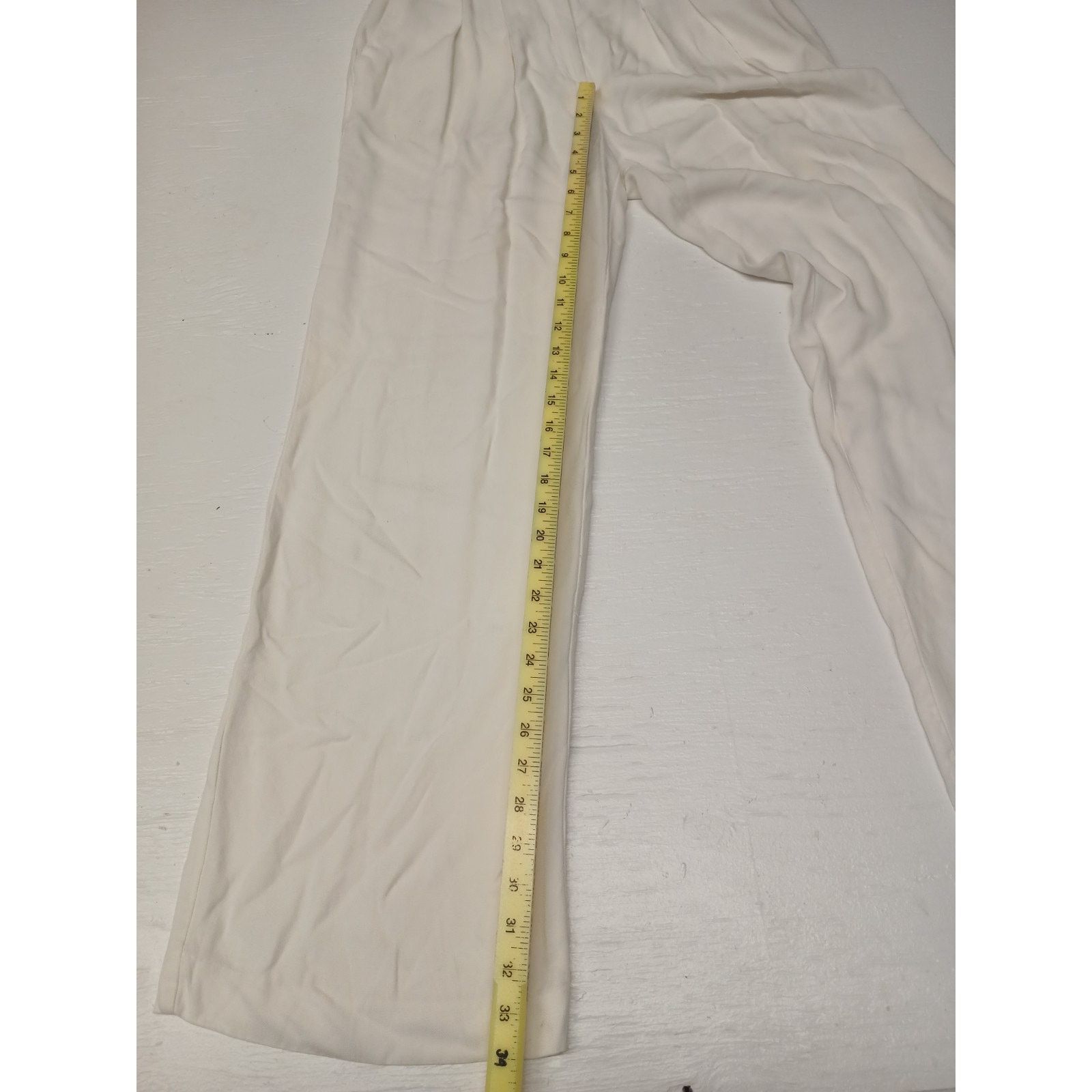 Worthington Worthington (Small) Wide Leg White Relaxed Loose Pants Size 28" / US 6 / IT 42 - 4 Thumbnail