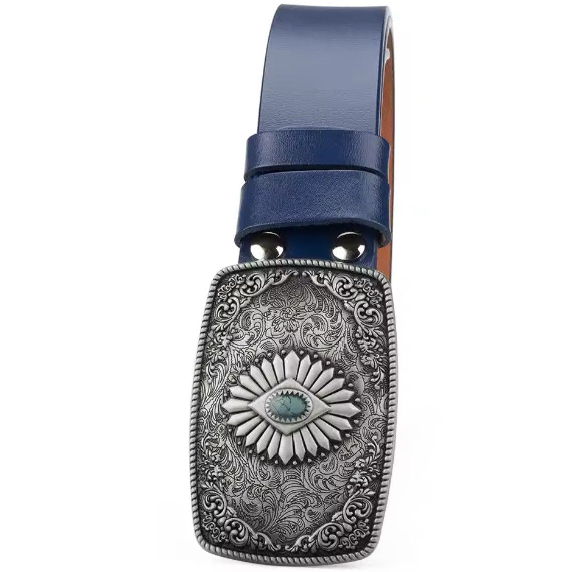 Japanese Brand Retro Printed Gems alloy belt buckle Size ONE SIZE - 1 Thumbnail