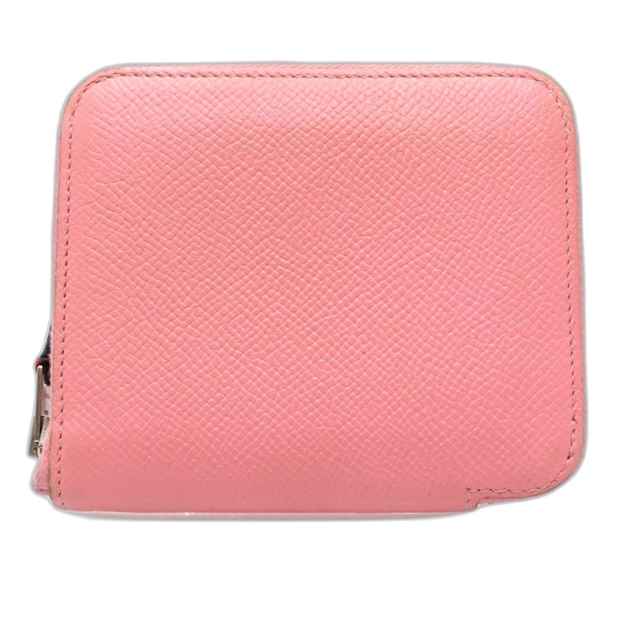 Hermes HERMES Azap Compact Silkin Wallet/Coin Case, T-Stamped, Epsom Leather, Pink, Women's, 181926 Size ONE SIZE - 1 Thumbnail