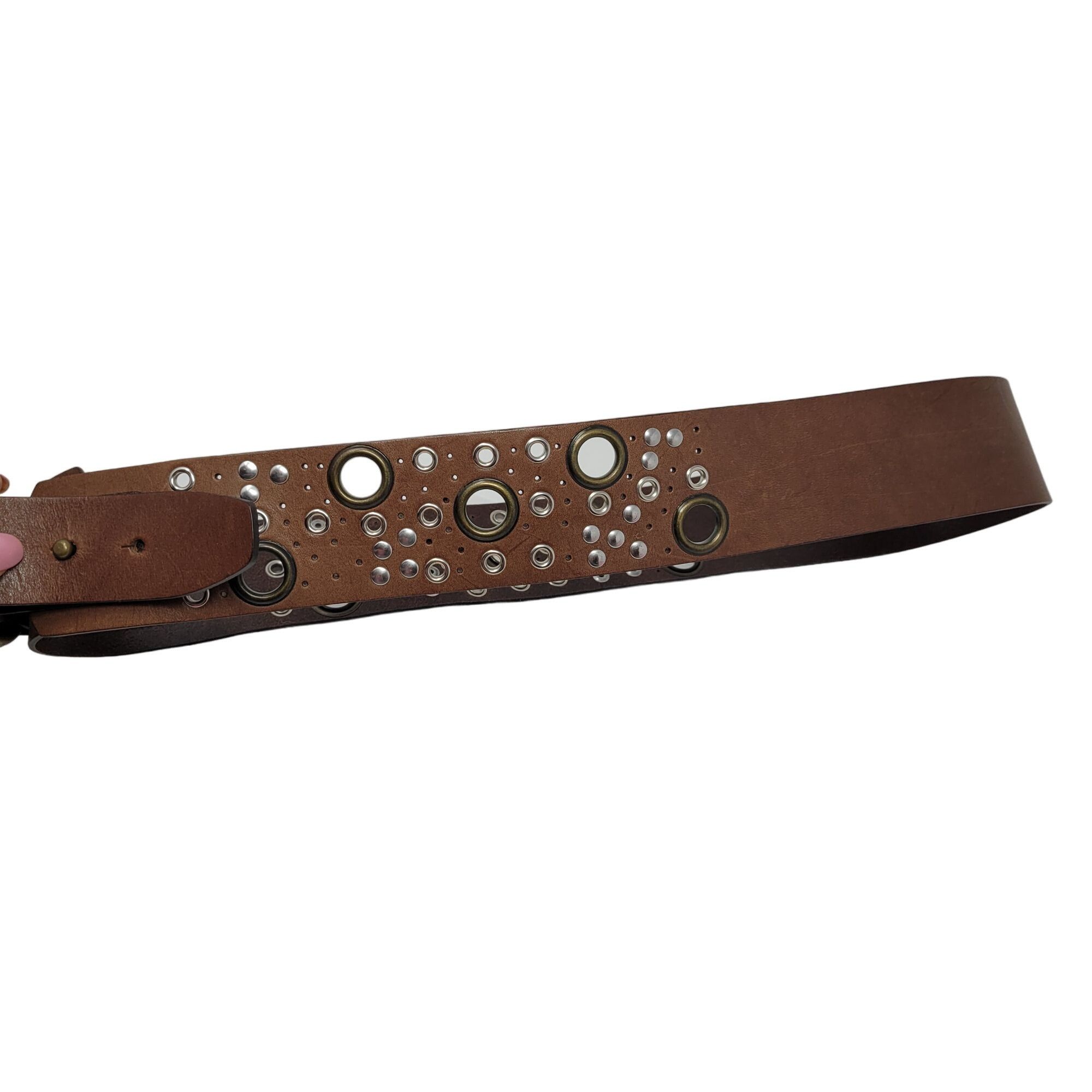 Designer Antoniazzi Firenze Artesian Leather Belt XL Brown Silver Bro Size ONE SIZE - 8 Thumbnail