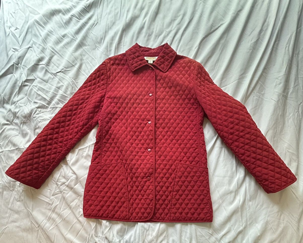 Talbots Tablots womens red quilted snap up jacket w/pockets Size S / US 4 / IT 40 - 5 Thumbnail