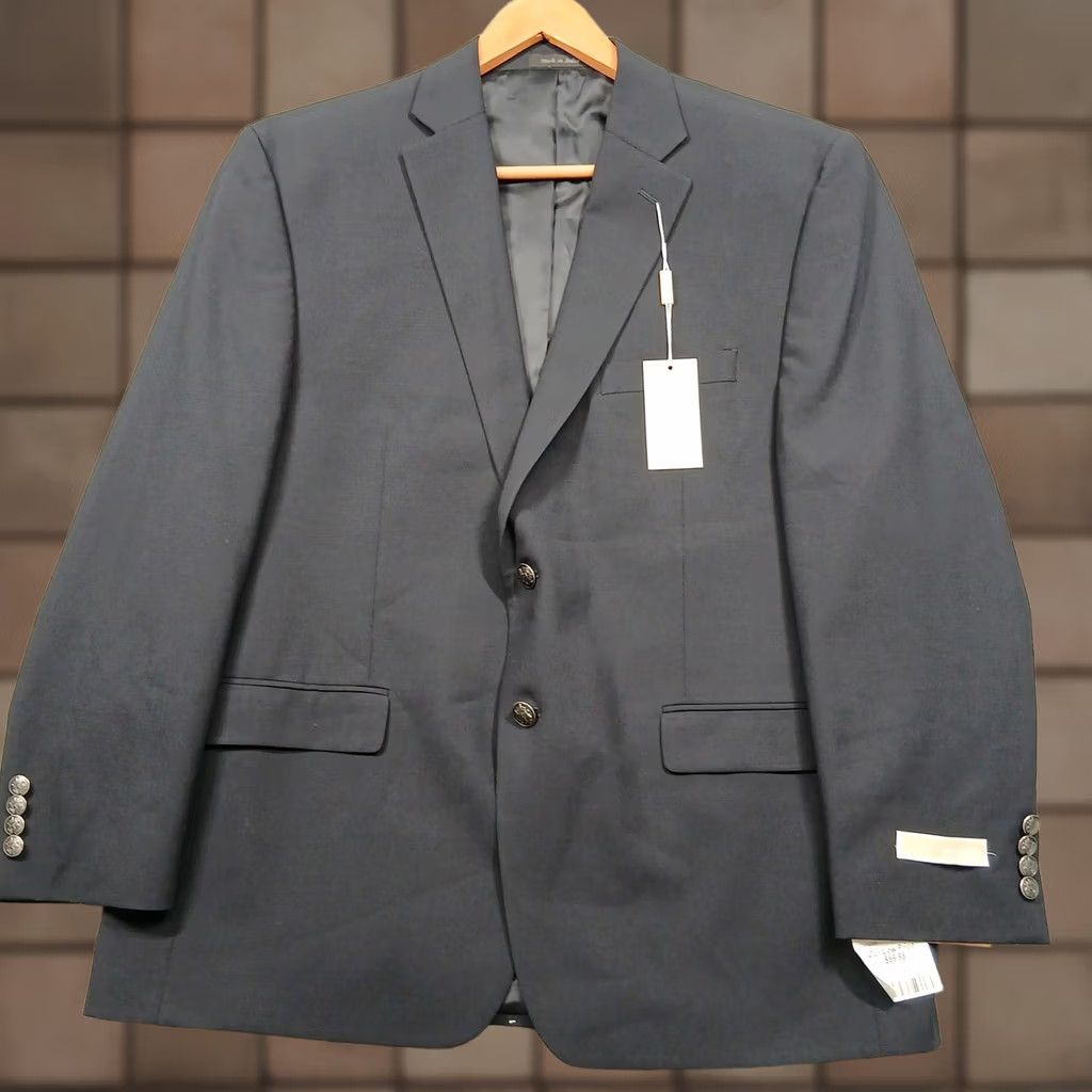 Michael Kors Michael Kors Sport Coat Mens 44 Short Navy Wool Blend Stretch Two-Button Notch Lapel Suit Jacket Coat Shirt Blazer Size US 44 / EU 60 - 1 Thumbnail