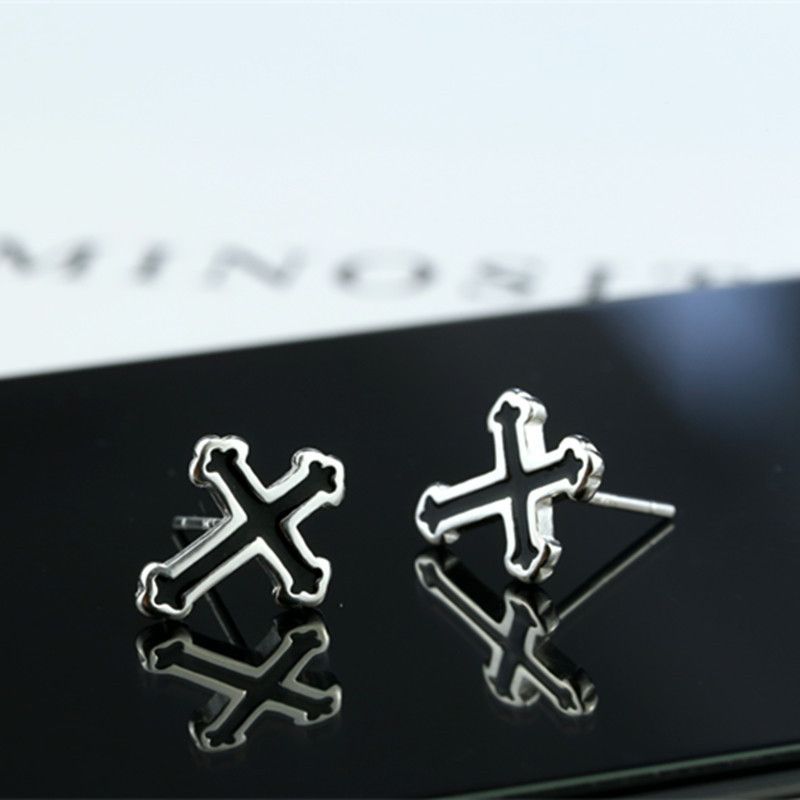Jewelry × Sterling Silver Cross Punk Earrings One Pairs Chrome Jewelry Size ONE SIZE - 5 Thumbnail