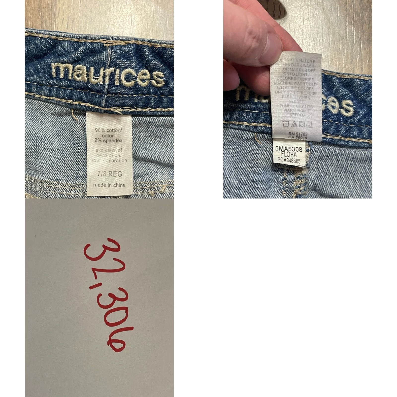 Vintage **Maurices Women's Size 7 Regular Mini Denim Skirt with Frayed Hem** User: Maurices Women's Size 7 Regular Mini Denim Skirt with Frayed Hem Size 28" / US 6 / IT 42 - 8 Thumbnail