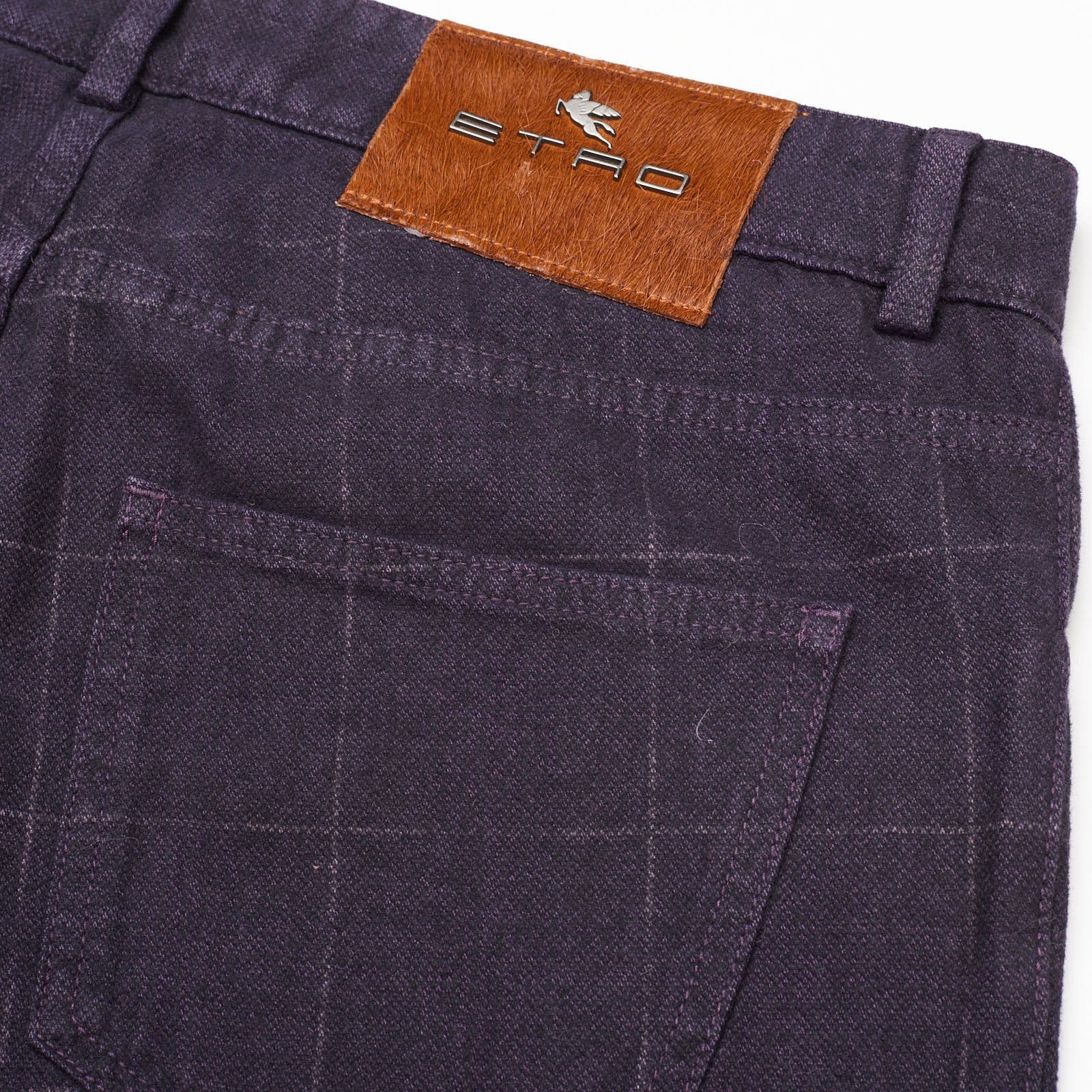 Etro ETRO Purple Windowpane Cotton Slim Fit Denim Jeans NEW Size US 32 / EU 48 - 4 Thumbnail