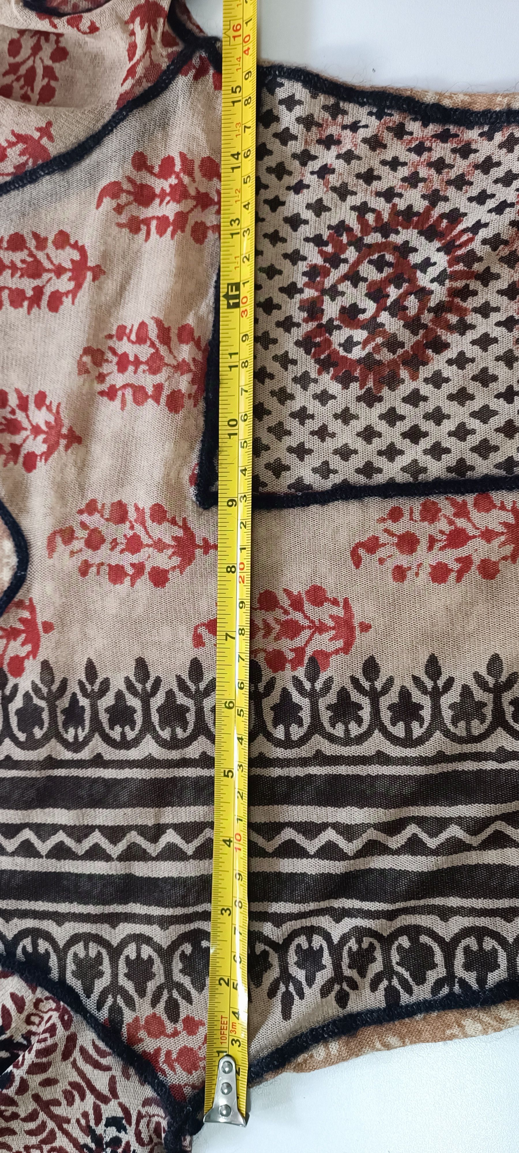 Jean Paul Gaultier FW2000/01- Bi-material top - tribal and floral - Patchwork Size S / US 4 / IT 40 - 13 Thumbnail