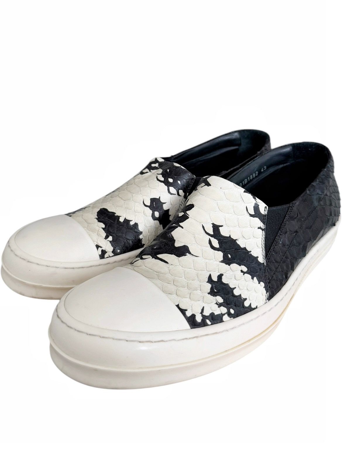 Rick Owens × Rick Owens Drkshdw RARE Black White Python Snakeskin Ramones Size US 10 / EU 43 - 1 Thumbnail