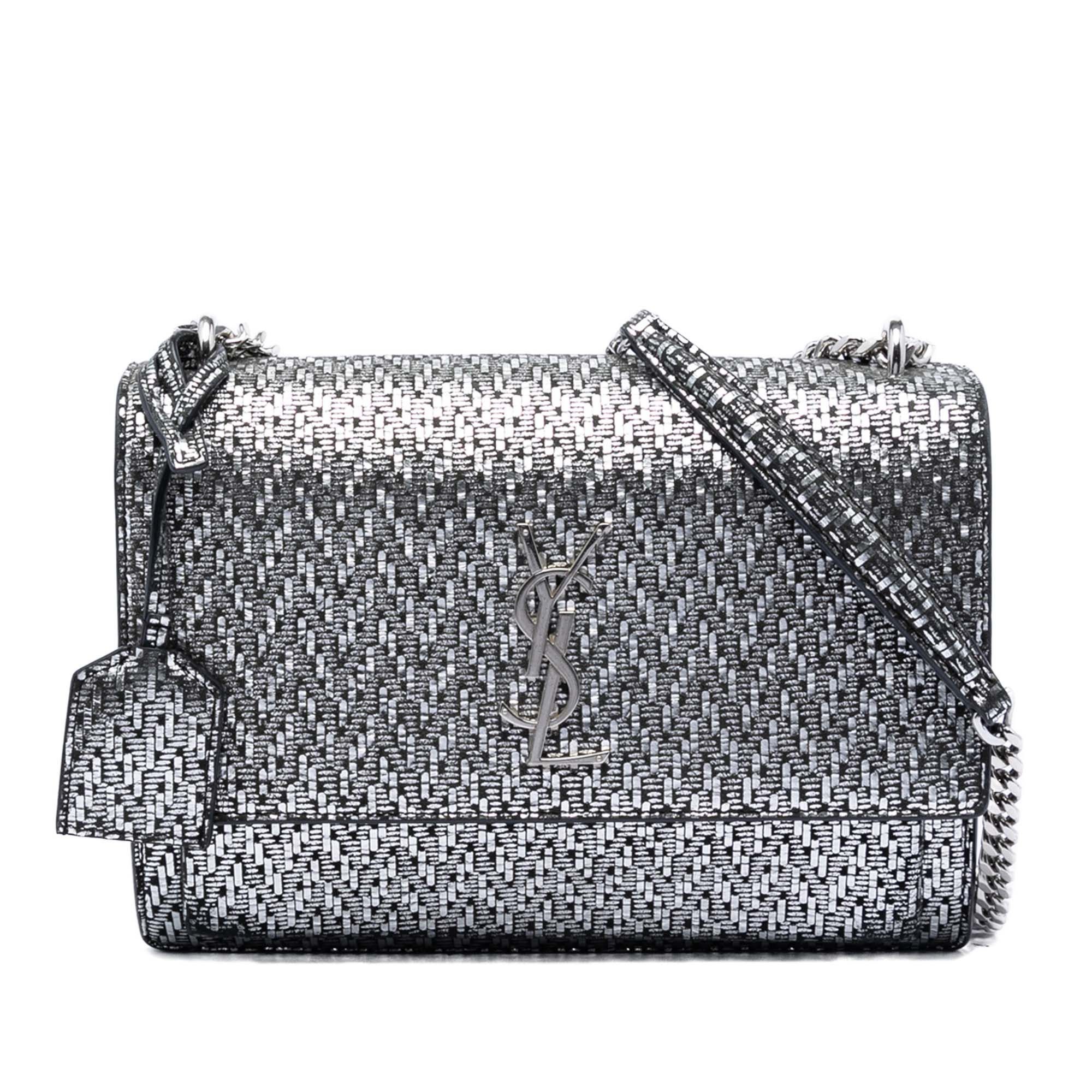 Saint Laurent Paris Medium Metallic Woven Leather Monogram Sunset Crossbody Size ONE SIZE - 1 Thumbnail
