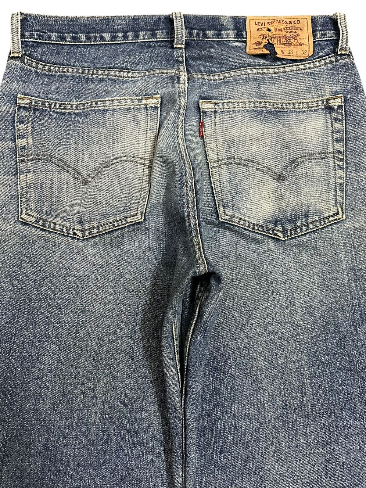 Levi's Vintage 90s Levis Blue Faded Wash Distress Style Loose Jeans Size US 32 / EU 48 - 5 Thumbnail