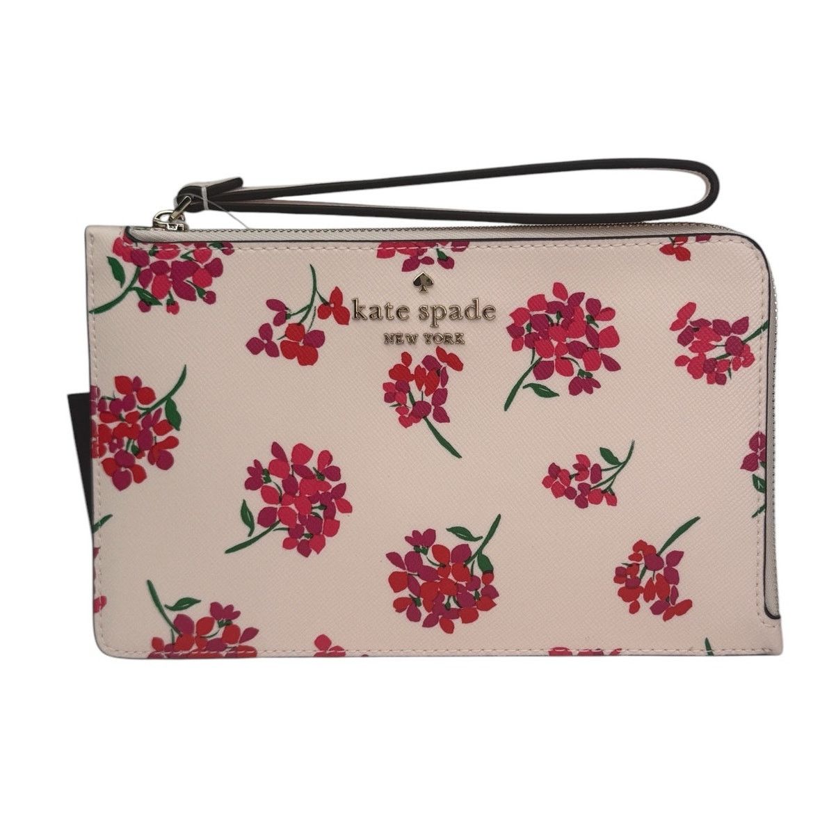 Kate Spade Kate Spade Staci Floral Medium L Zip Wristlet Fresh Peach Size ONE SIZE - 9 Thumbnail