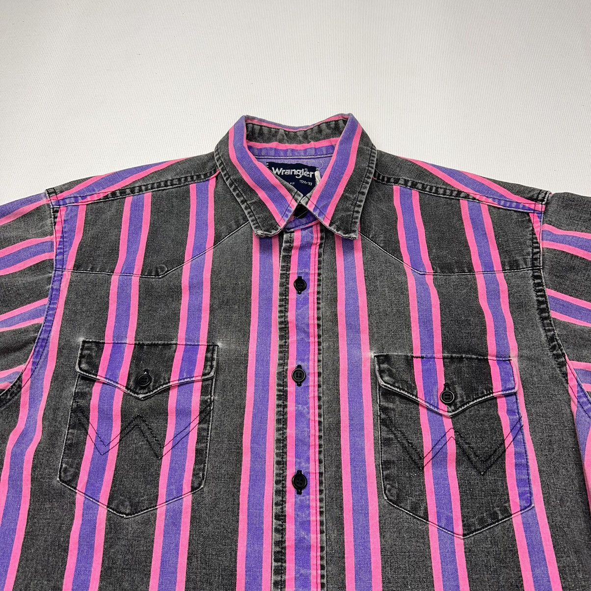 Vintage × Wrangler Wrangler Brushpopper Shirt 15.5 33 Pink Purple Western Rodeo Size US M / EU 48-50 / 2 - 3 Thumbnail