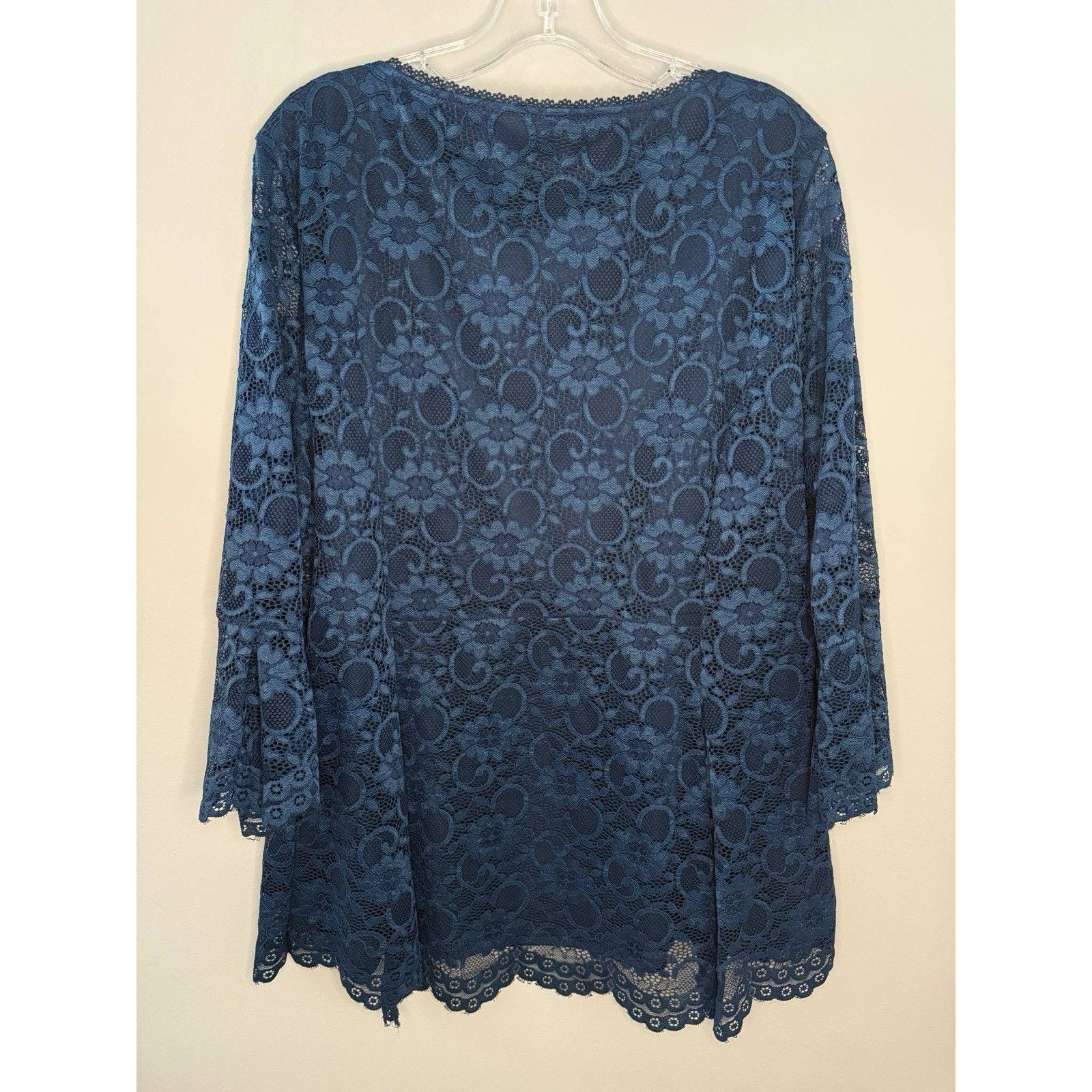 Isaac Mizrahi IMNYC Isaac Mizrahi Dress Navy Lace Bell Sleeve A-Line Mini Size XL / US 12-14 / IT 48-50 - 10 Thumbnail