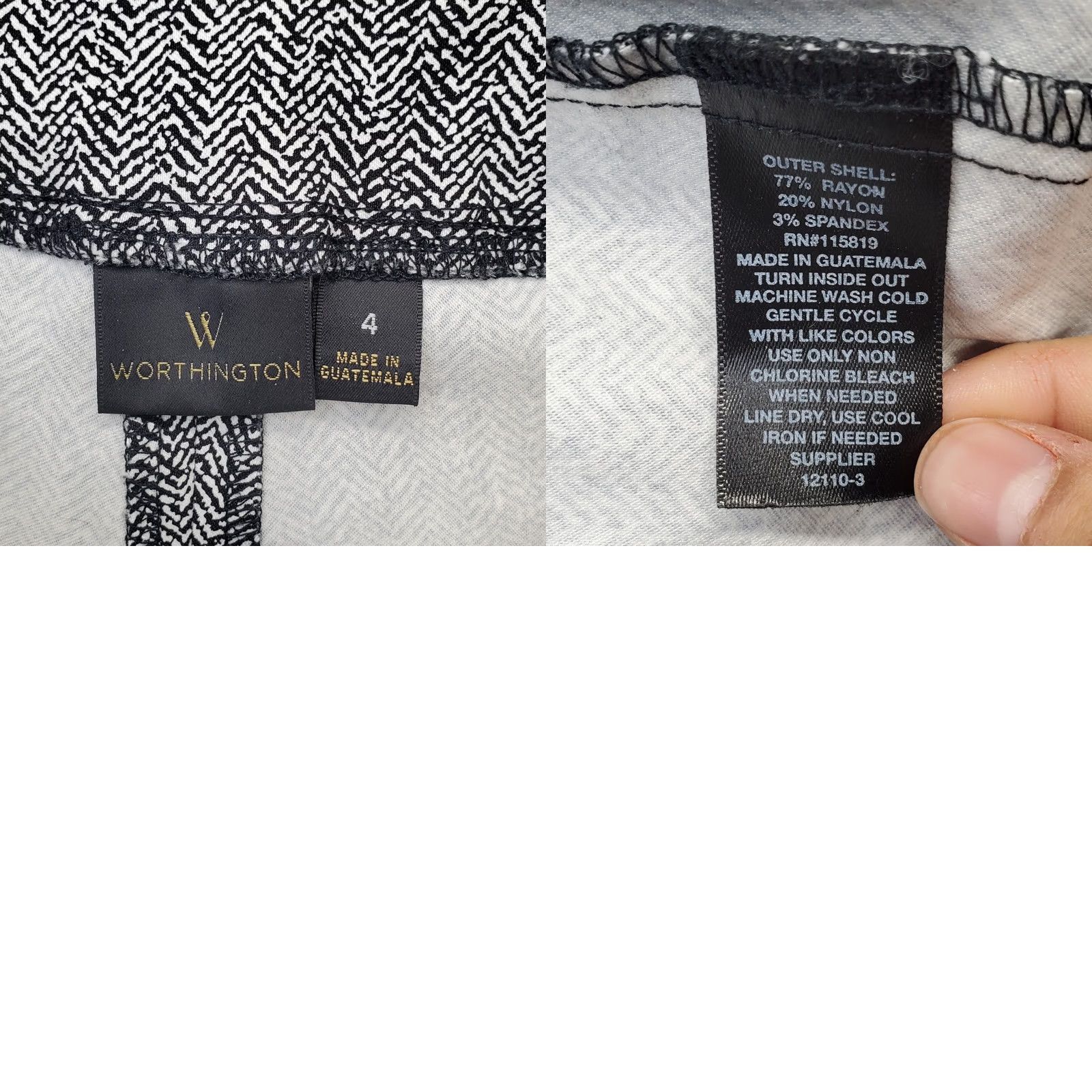 Worthington Worthington Pants Women's 4 Multi Herringbone Stretch High Waisted Skinny Leg Pants Size 27" / US 4 / IT 40 - 8 Thumbnail