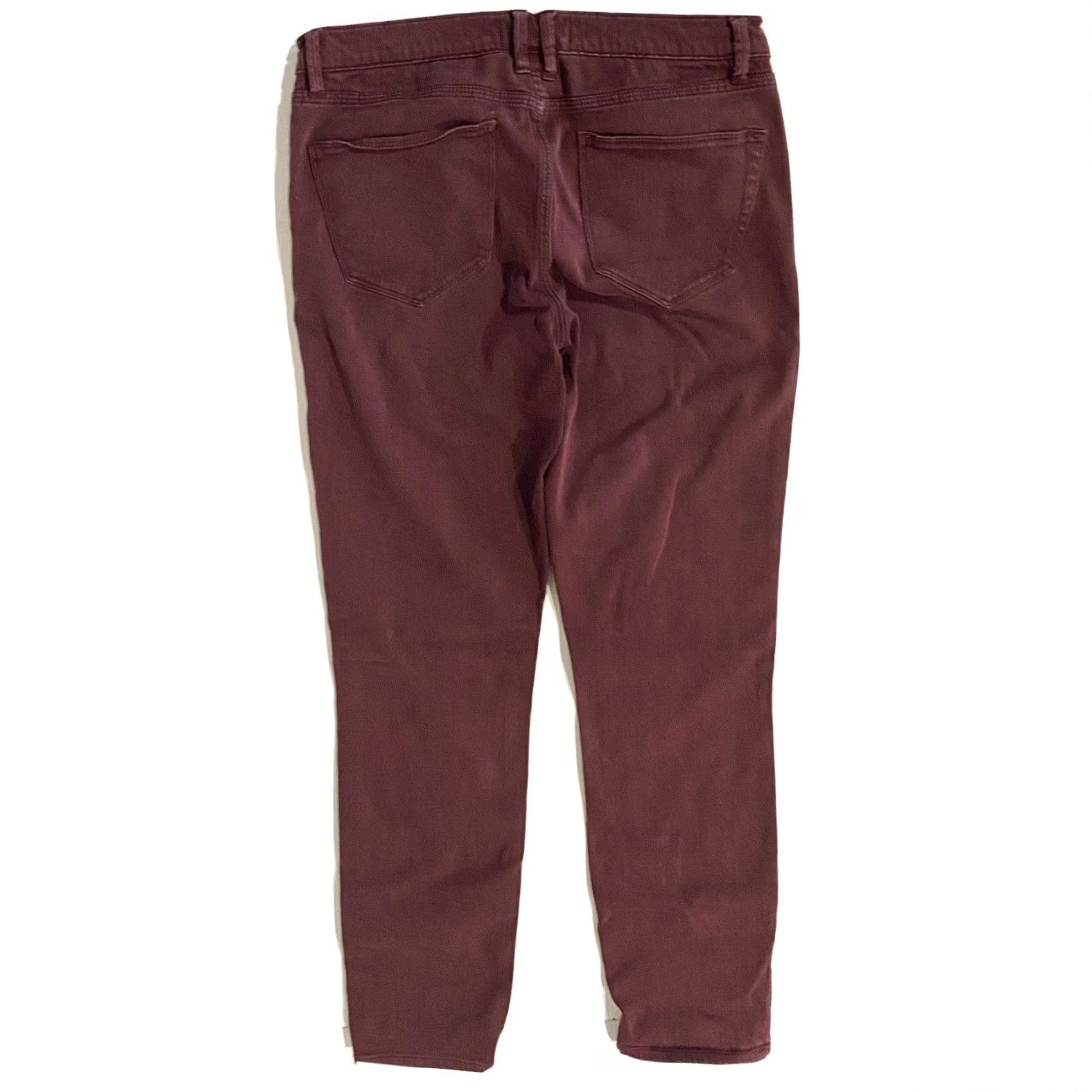 Madewell Madewell Jeans Skinny Burgundy Ankle Women’s Size 28 Stretch Inseam 26.5” Regular Waist 29” 5-Pocket Dark Cotton Blend Slim Fit Size 28" / US 6 / IT 42 - 2 Thumbnail