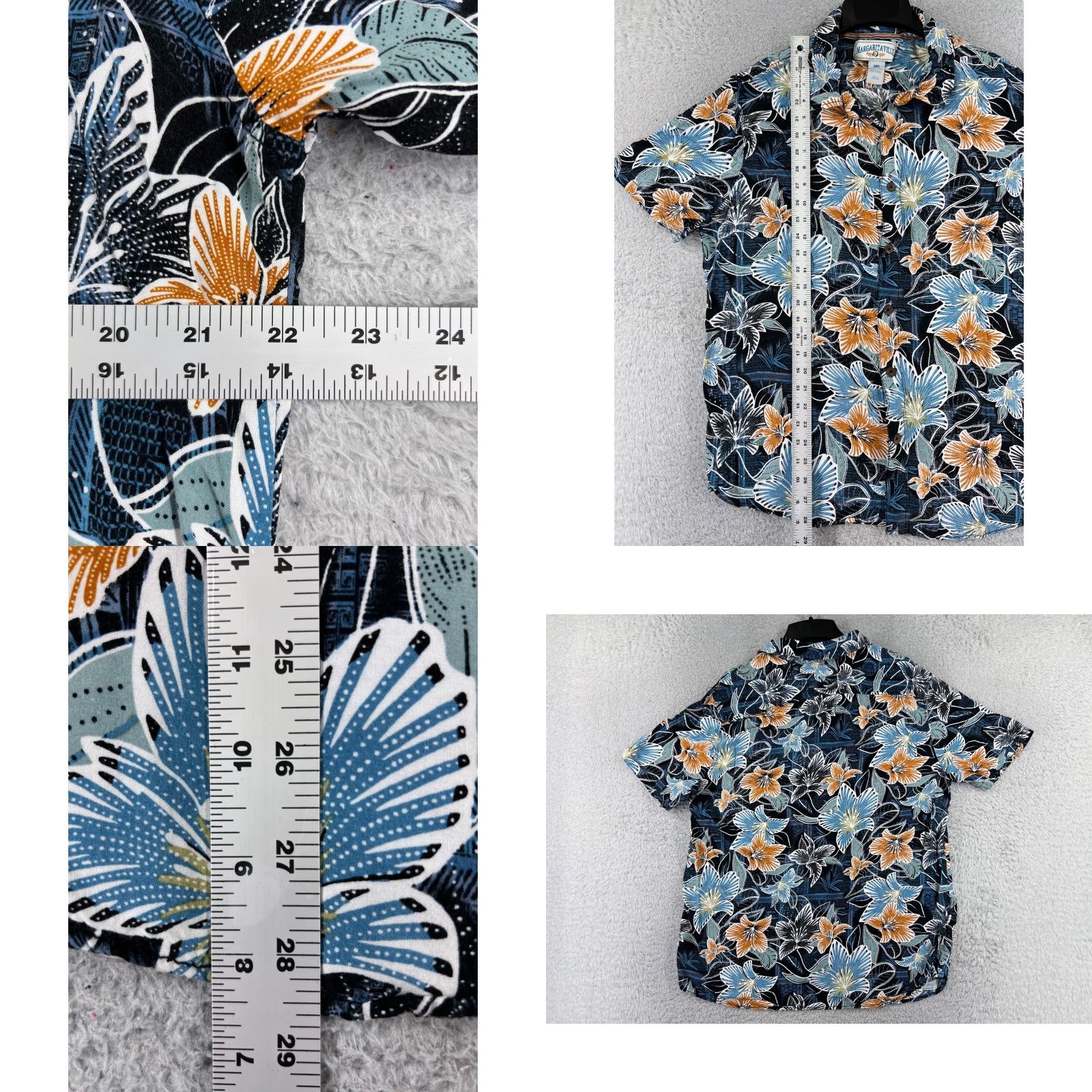 Vintage Margaritaville Shirt Mens XL Blue Floral 100% Rayon Hawaiian Button Up Size US XL / EU 56 / 4 - 8 Thumbnail
